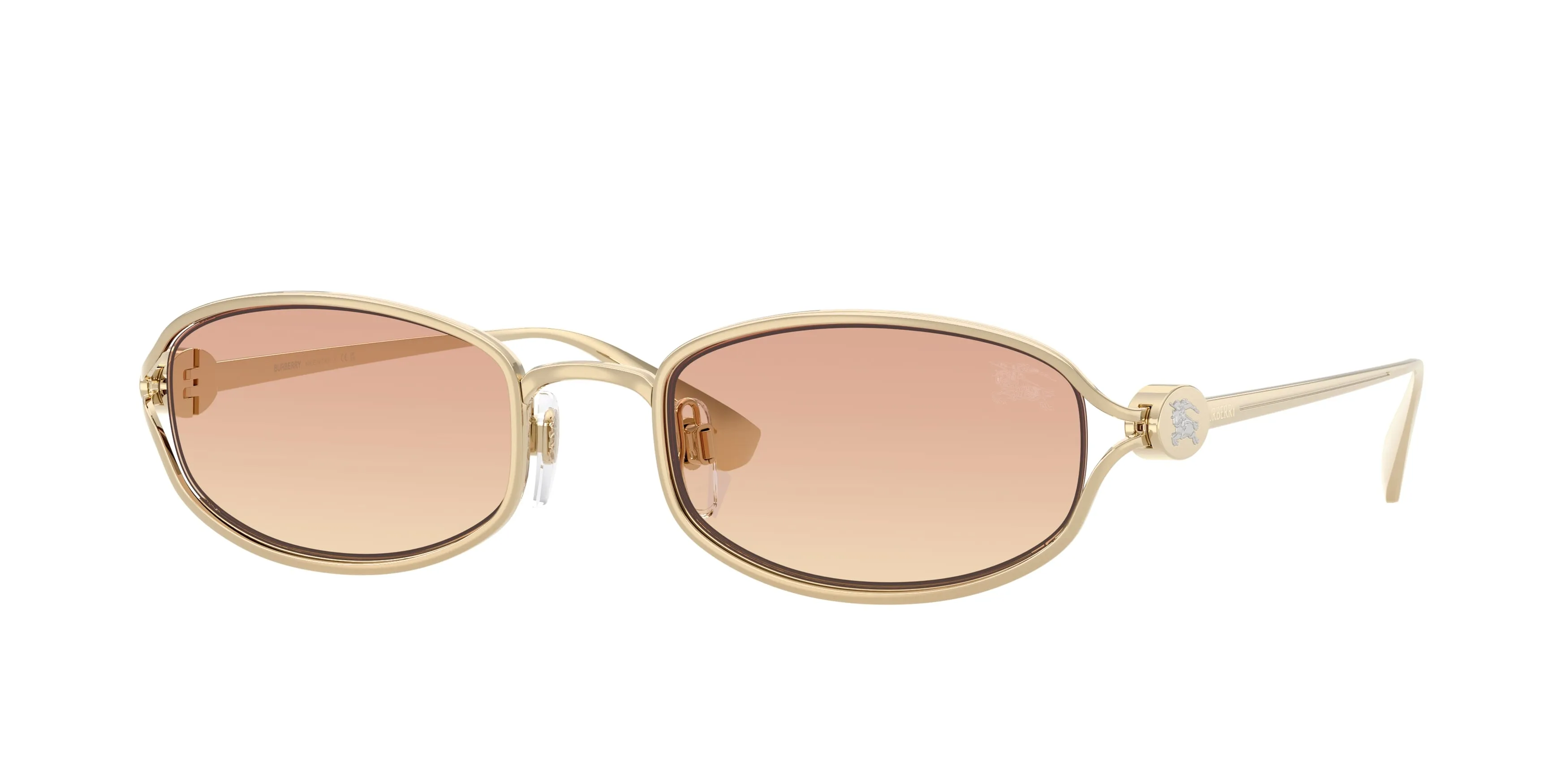 Burberry BE3177 110913 Occhiali da sole Metallo Oro Marrone Rotonda Normale Sfumato - immagine 1