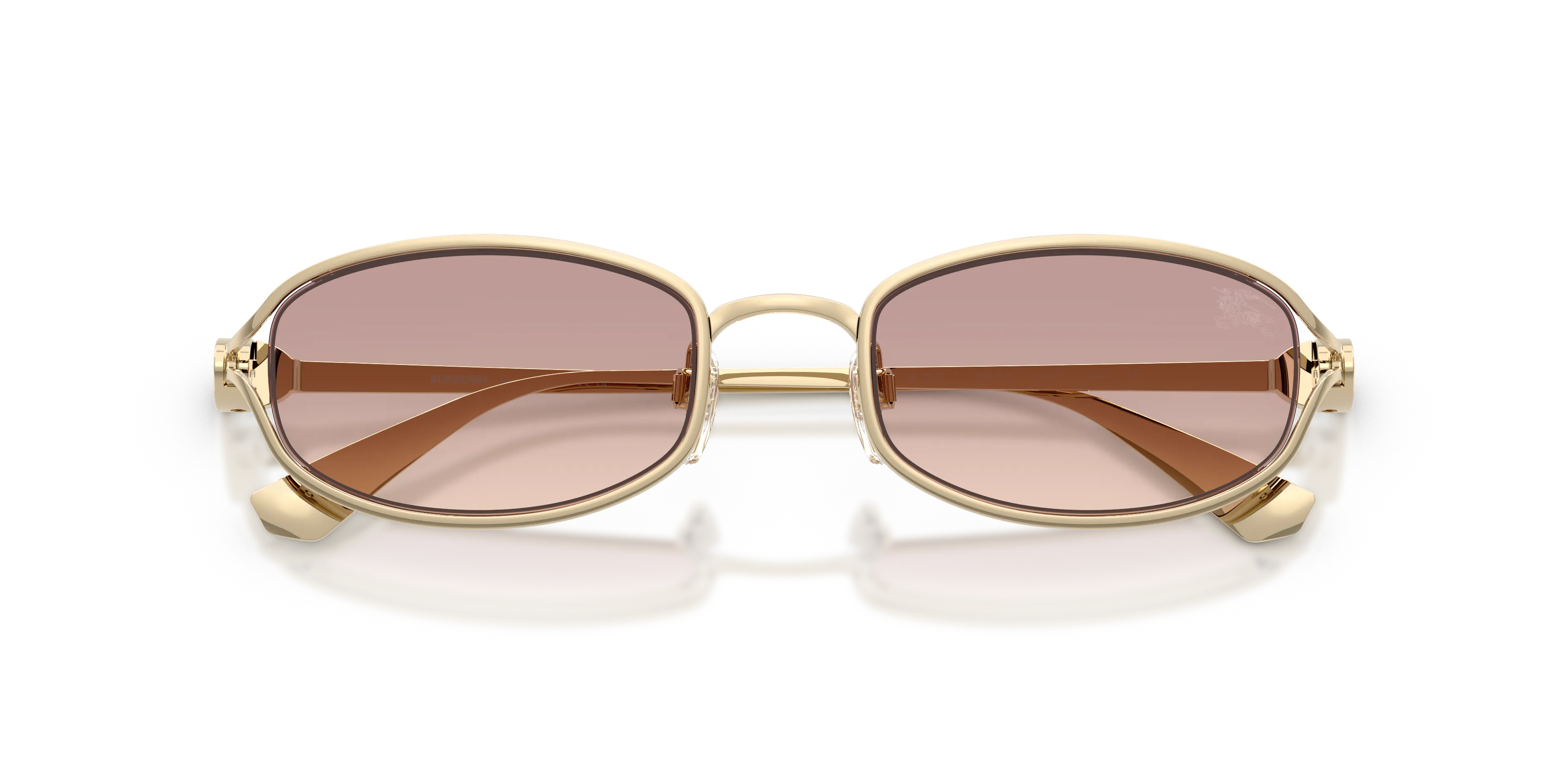 Burberry BE3177 110913 Occhiali da sole Metallo Oro Marrone Rotonda Normale Sfumato - immagine 2