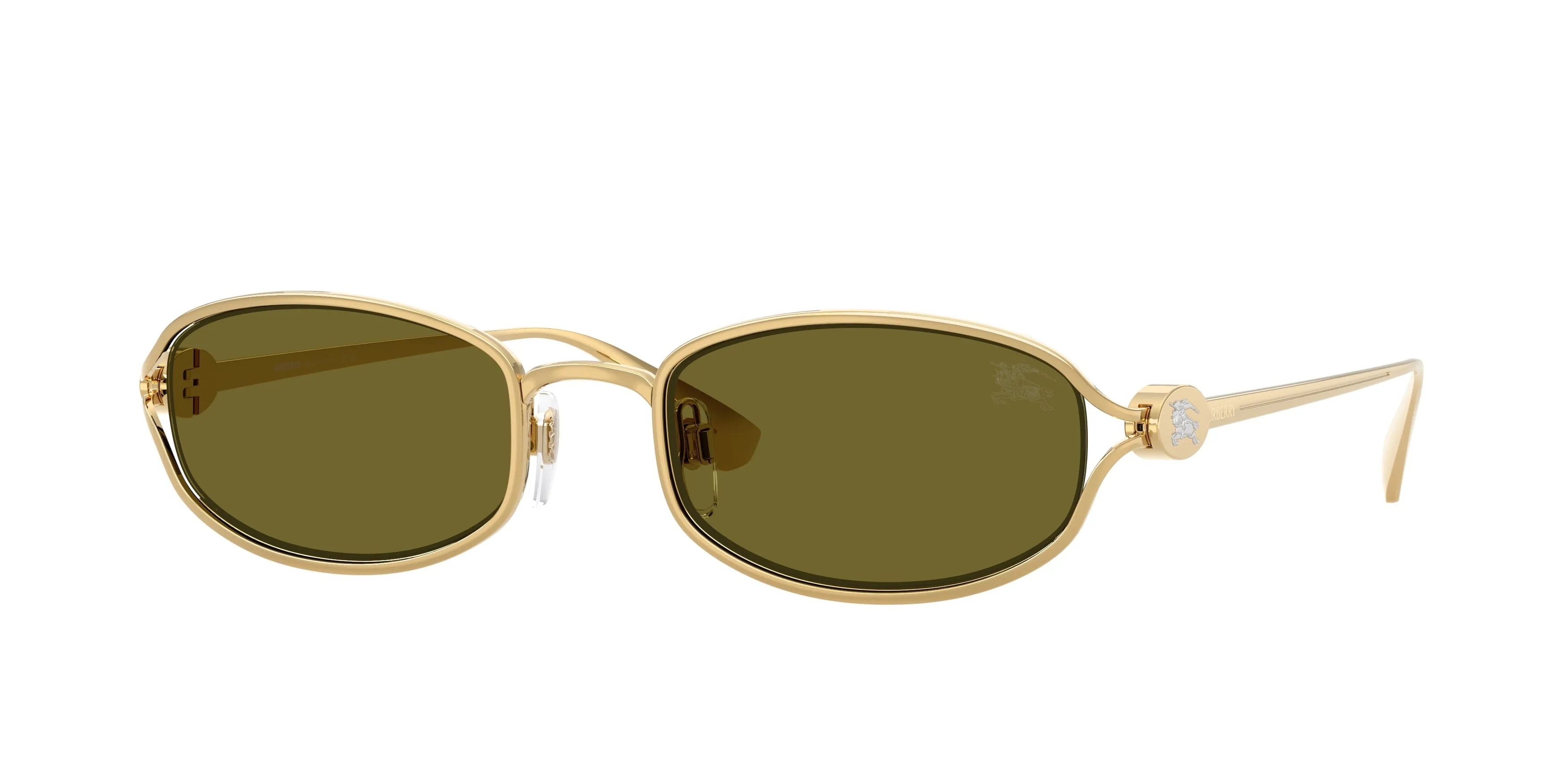 Burberry BE3177 1017/2 Occhiali da sole Metallo Oro Verde Rotonda Normale - immagine 1