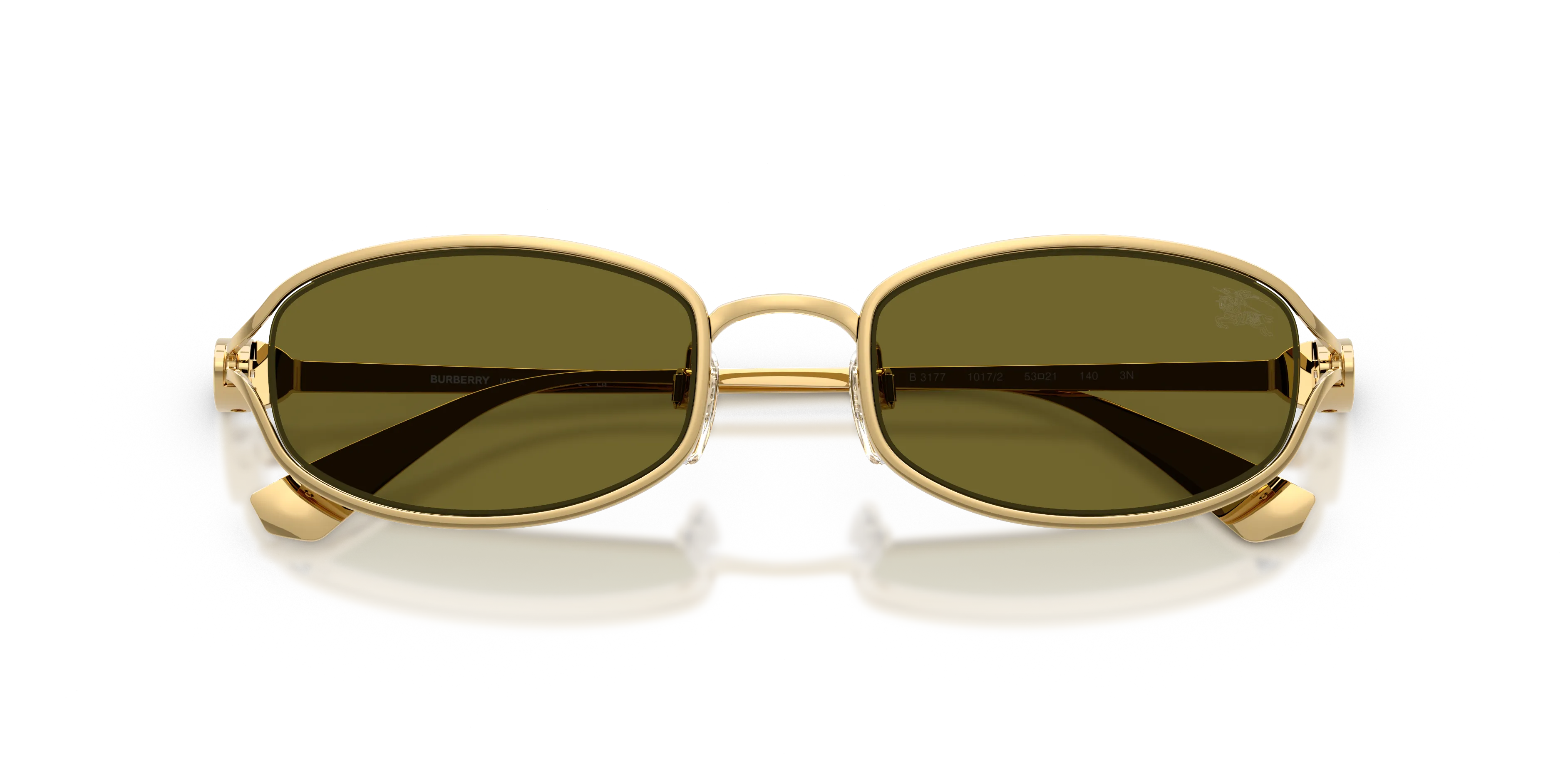 Burberry BE3177 1017/2 Occhiali da sole Metallo Oro Verde Rotonda Normale - immagine 2