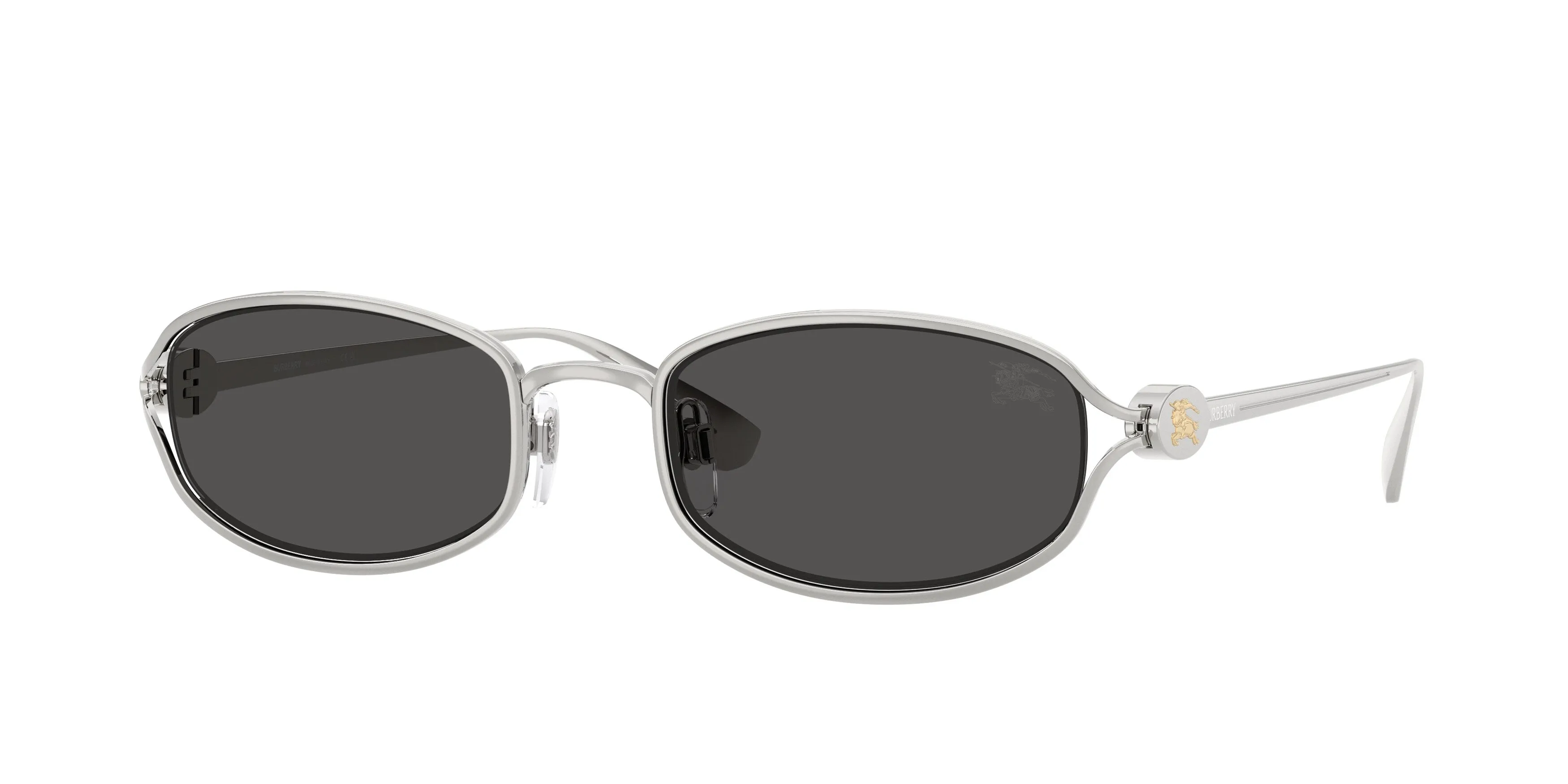 Burberry BE3177 100587 Occhiali da sole Metallo Argento Grigio Rotonda Normale - immagine 1