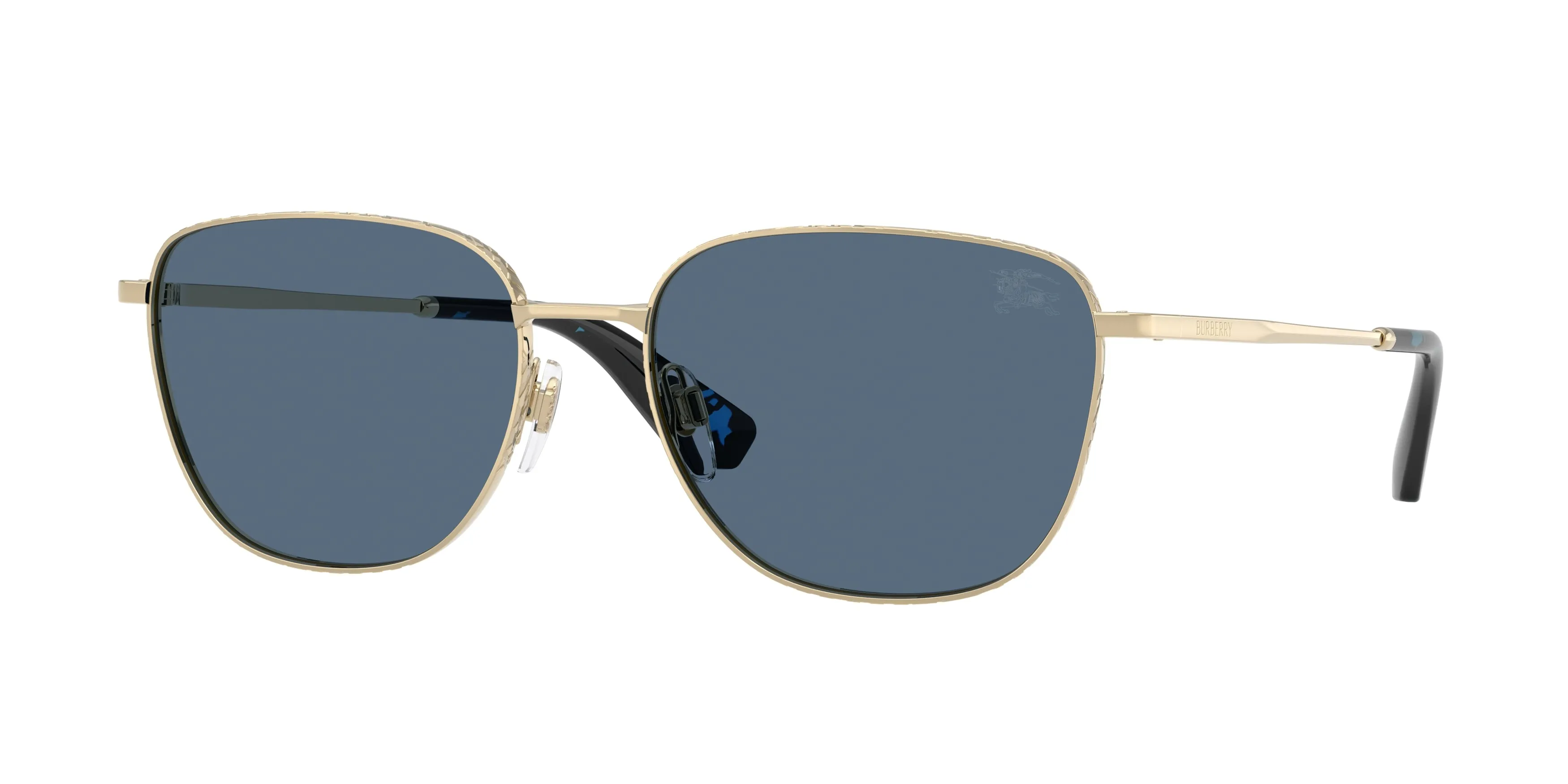 Burberry BE3171 110980 Occhiali da sole Metallo Oro Blu Squadrata Normale - immagine 1