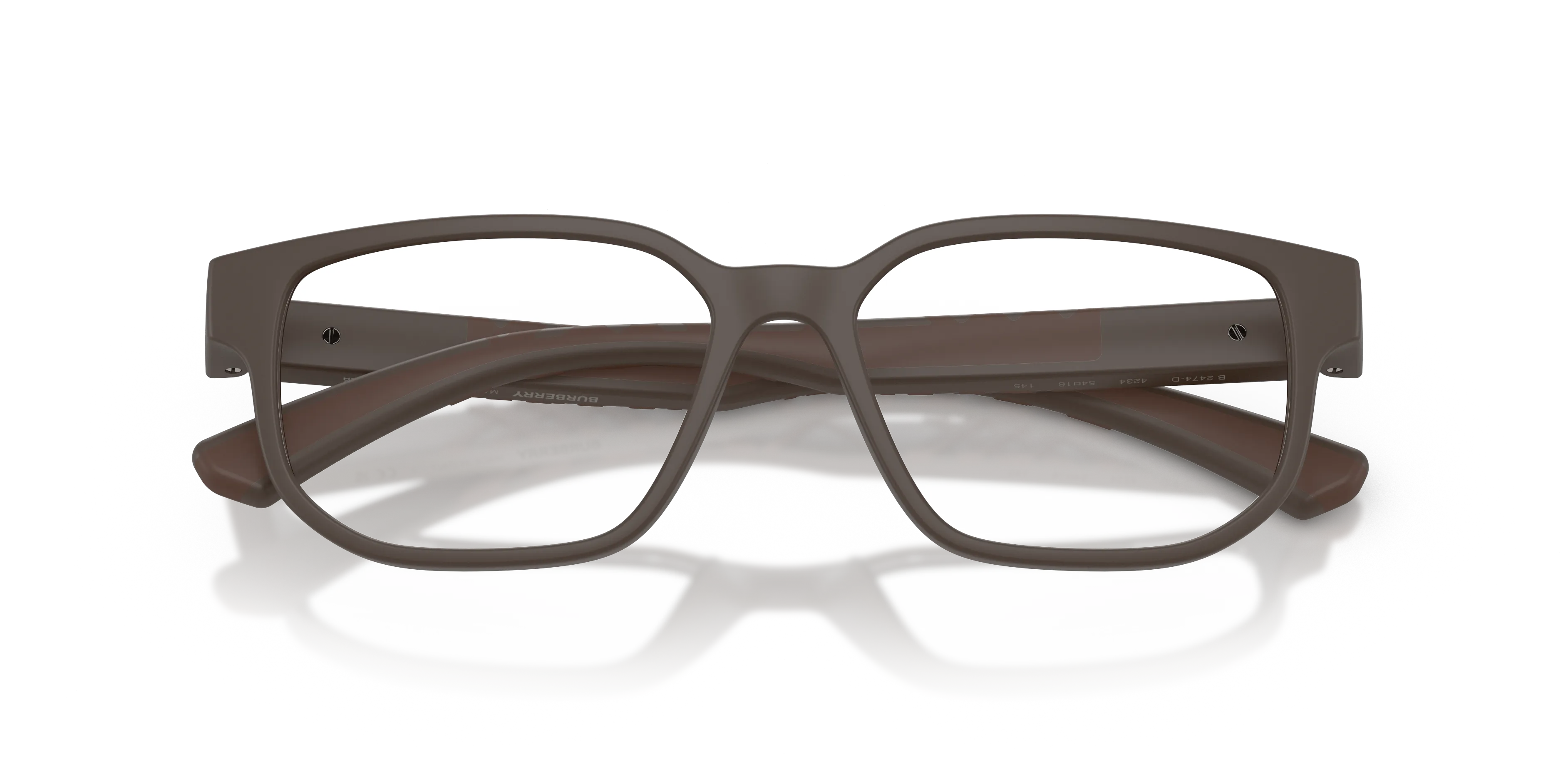 Burberry BE2474D 4234 Montature da vista Iniettato Marrone Trasparente Squadrata Normale - immagine 2