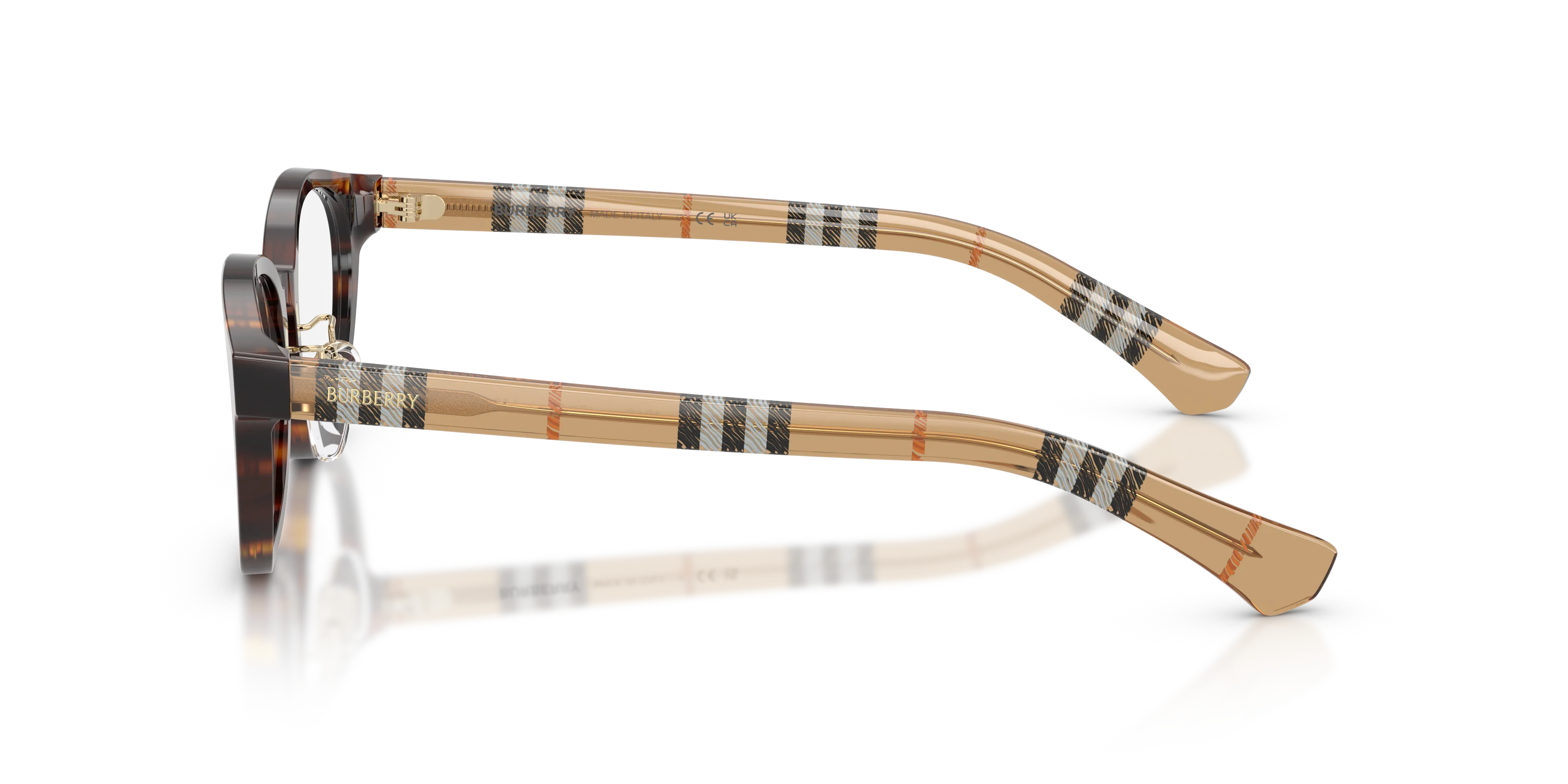 Burberry BE2473D 4216 Montature da vista Acetato Marrone Trasparente Rotonda Normale - immagine 4