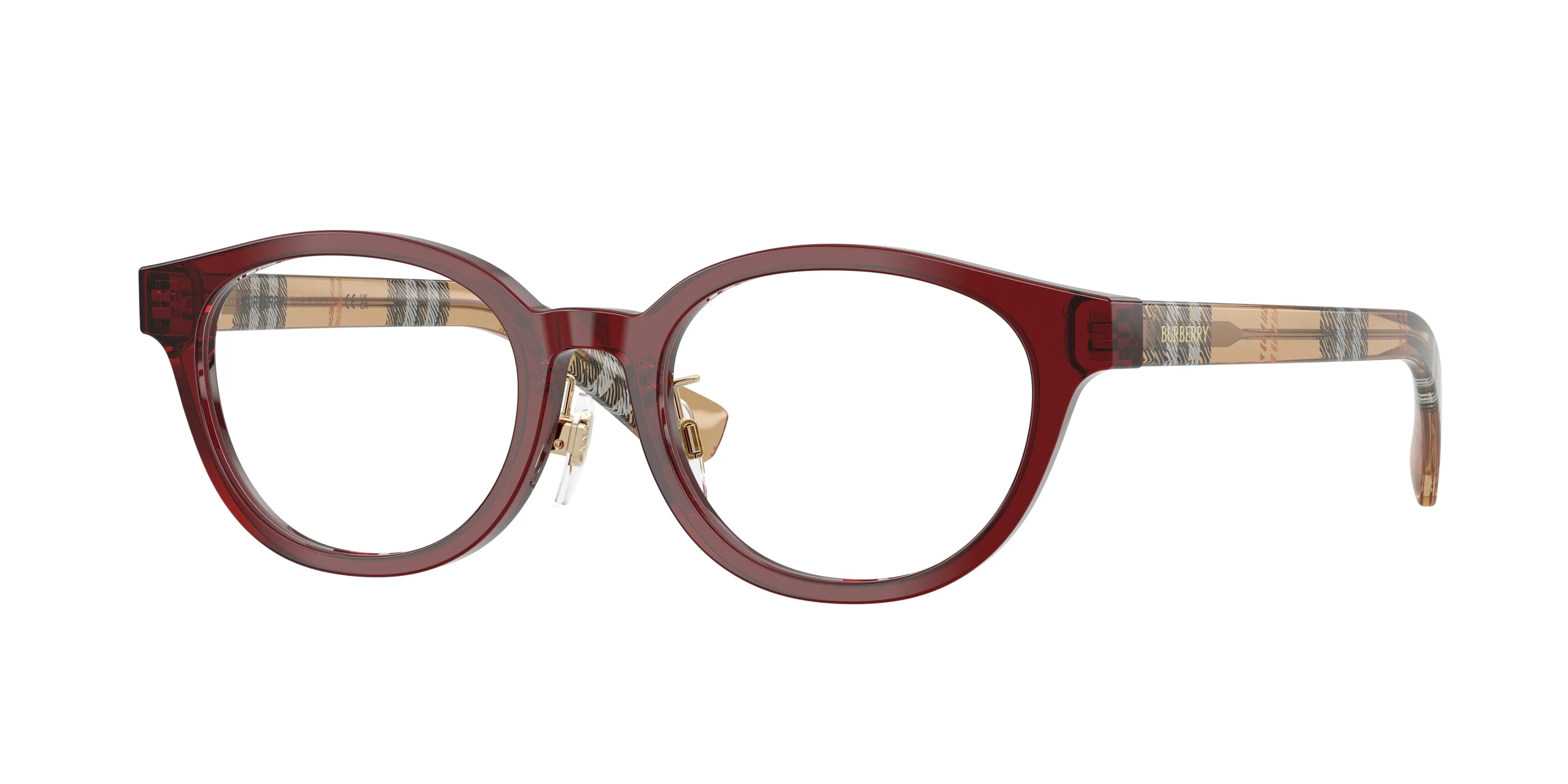 Burberry BE2473D 4176 Montature da vista Acetato Rosso Trasparente Rotonda Normale - immagine 1