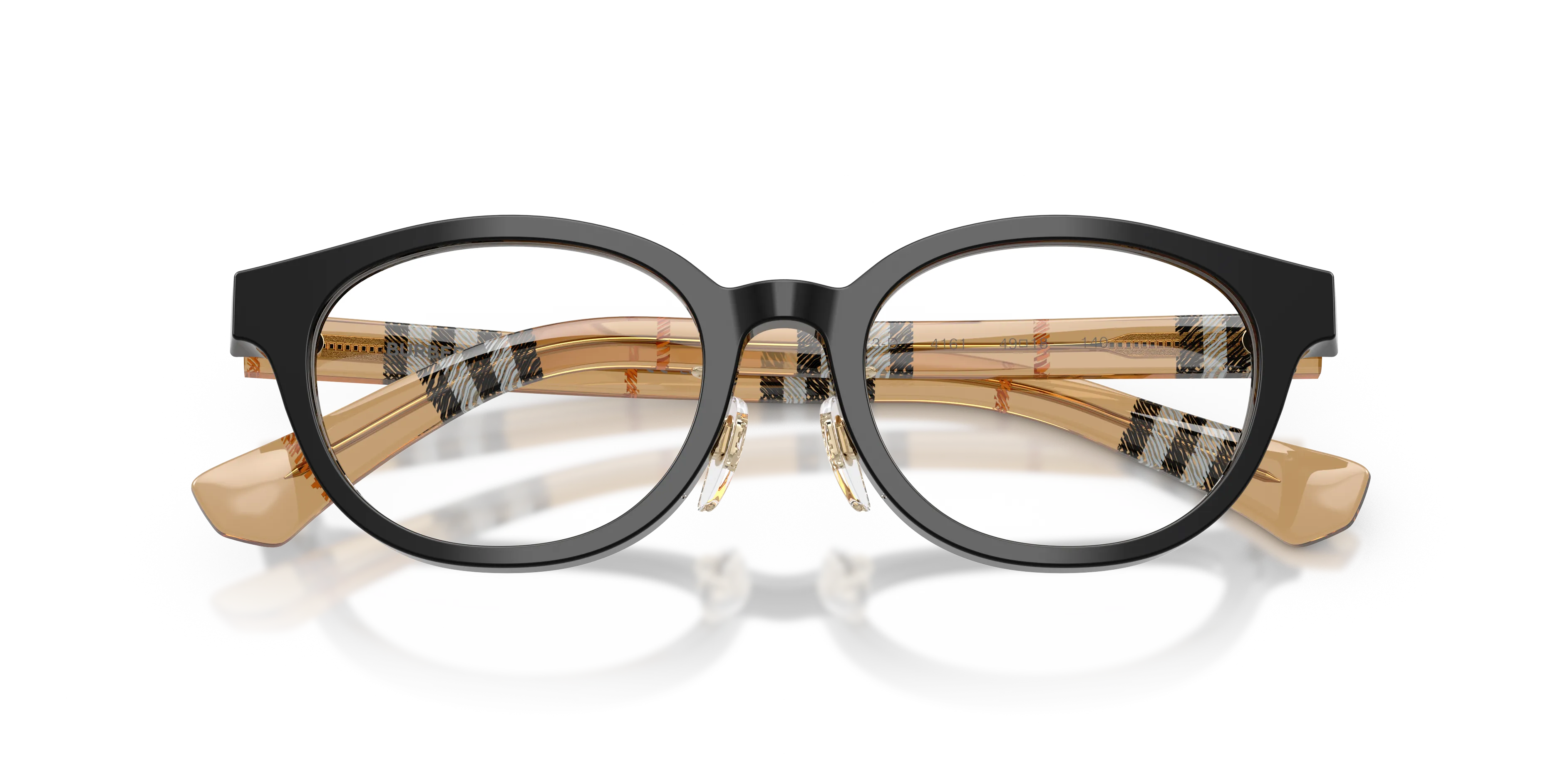 Burberry BE2473D 4161 Montature da vista Acetato Nero Trasparente Rotonda Normale - immagine 2
