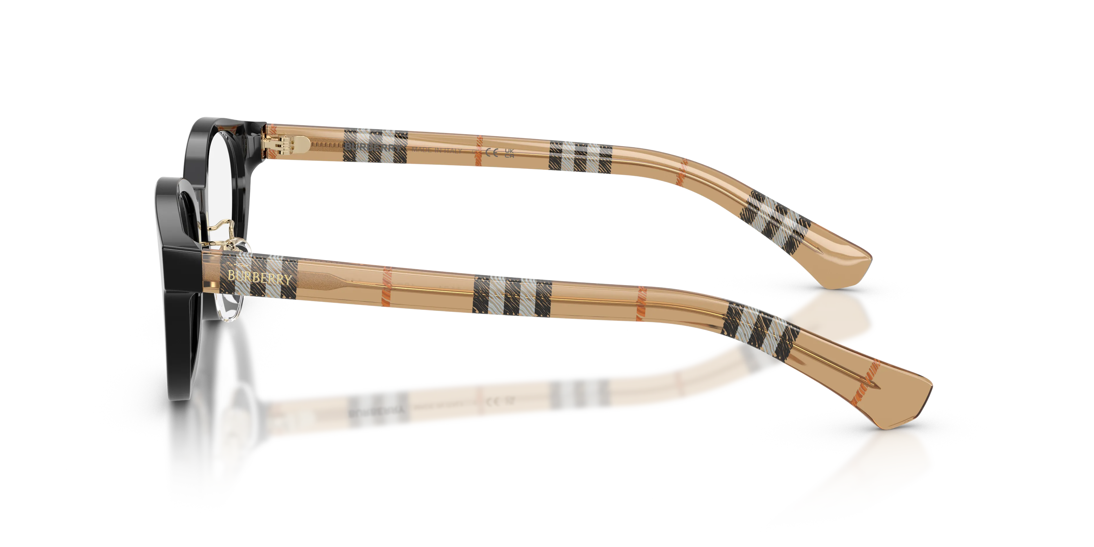 Burberry BE2473D 4161 Montature da vista Acetato Nero Trasparente Rotonda Normale - immagine 4