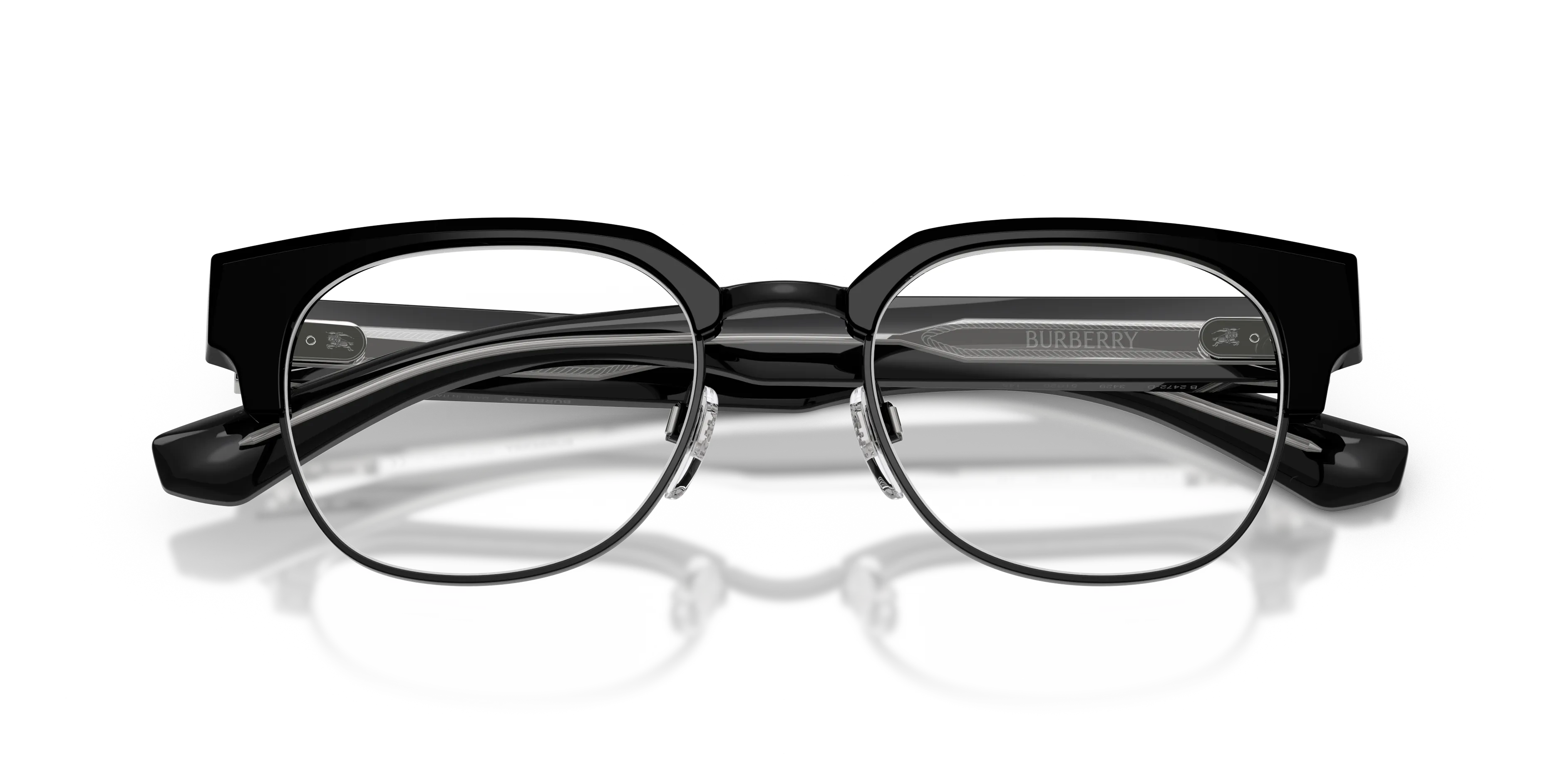 Burberry BE2472D 3429 Montature da vista Acetato Nero Trasparente Squadrata Normale - immagine 2