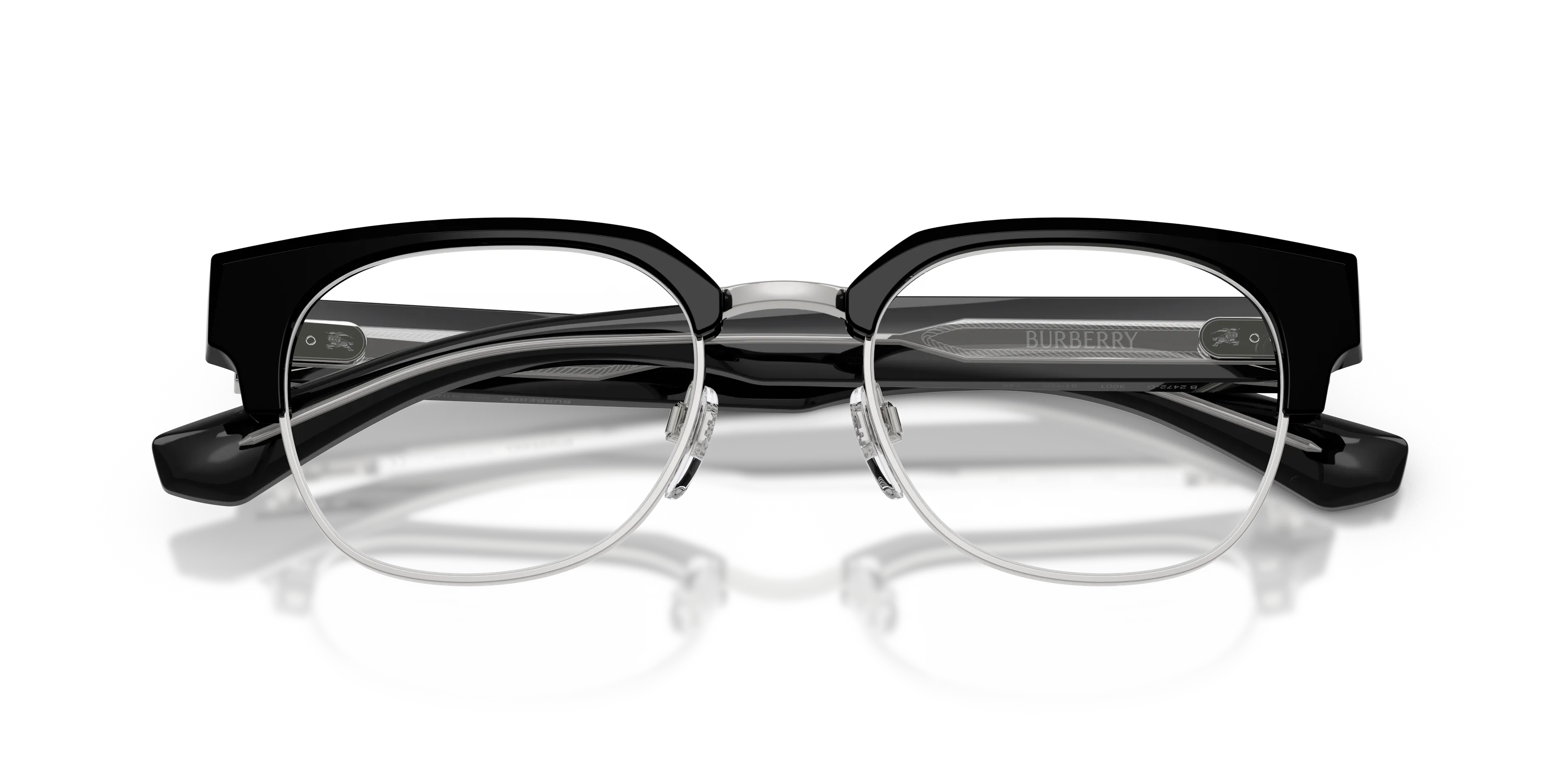Burberry BE2472D 3001 Montature da vista Acetato Nero Trasparente Squadrata Normale - immagine 2