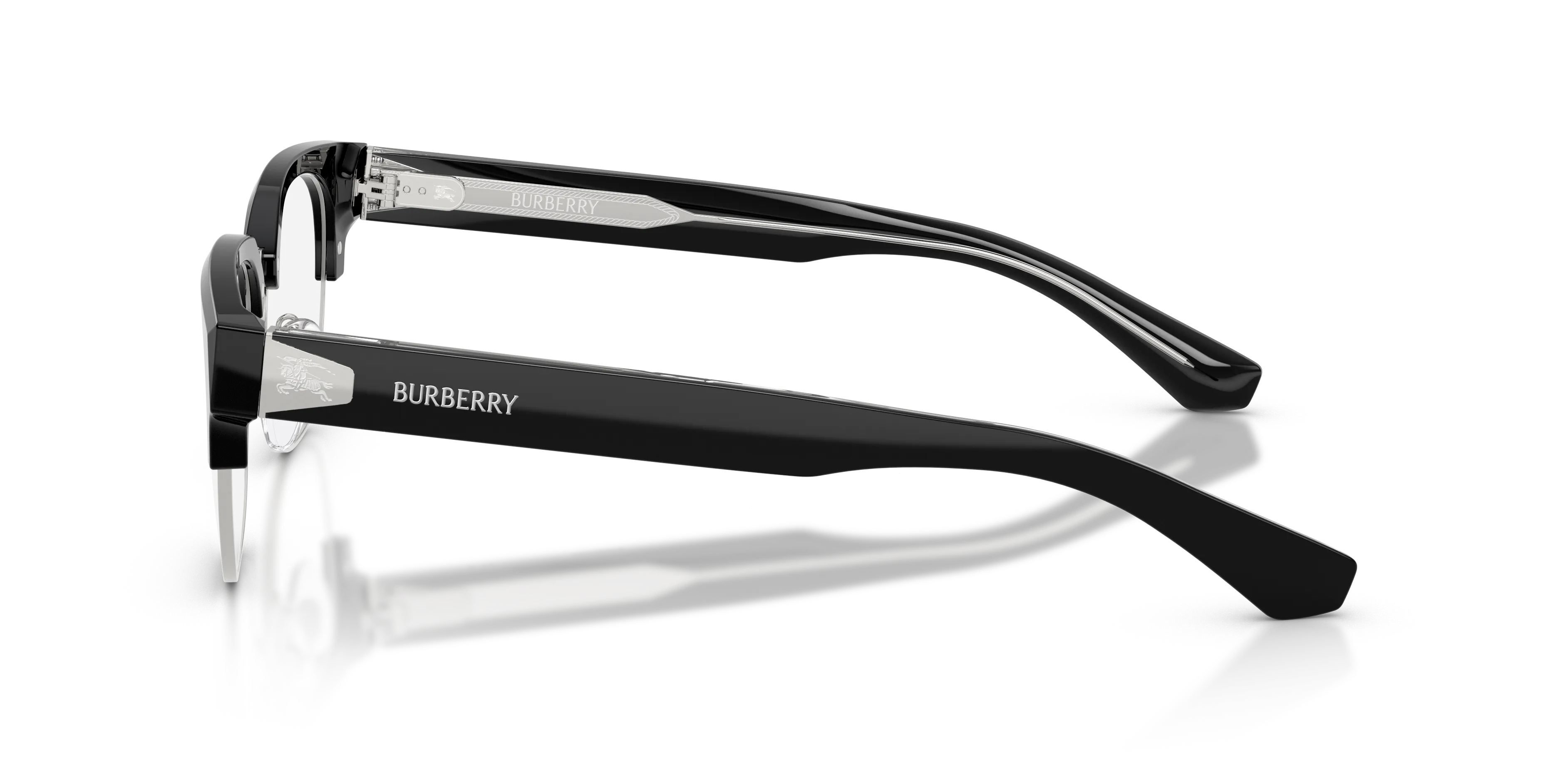 Burberry BE2472D 3001 Montature da vista Acetato Nero Trasparente Squadrata Normale - immagine 4