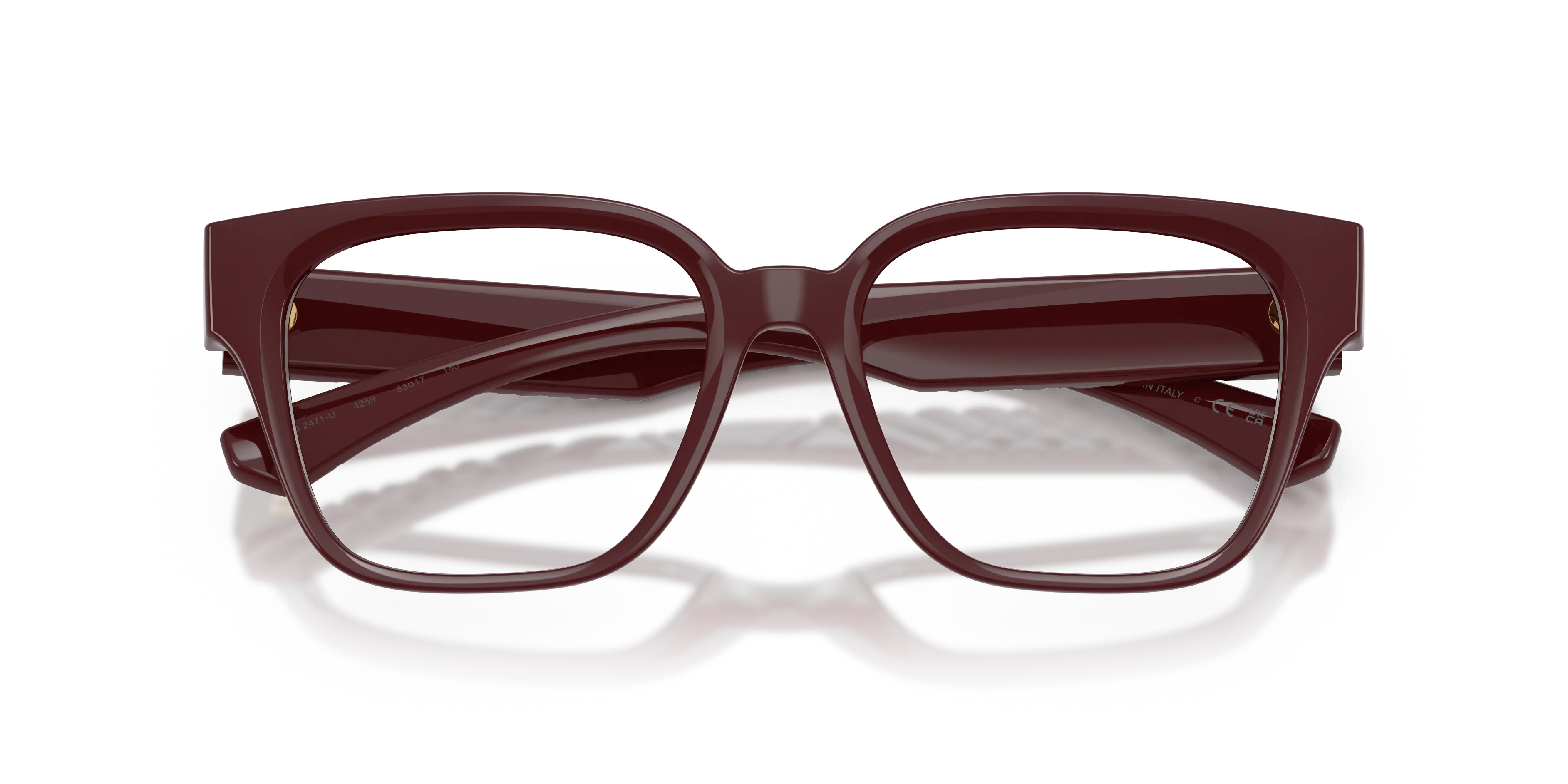 Burberry BE2471U 4259 Montature da vista Iniettato Rosso Trasparente Squadrata Normale - immagine 2