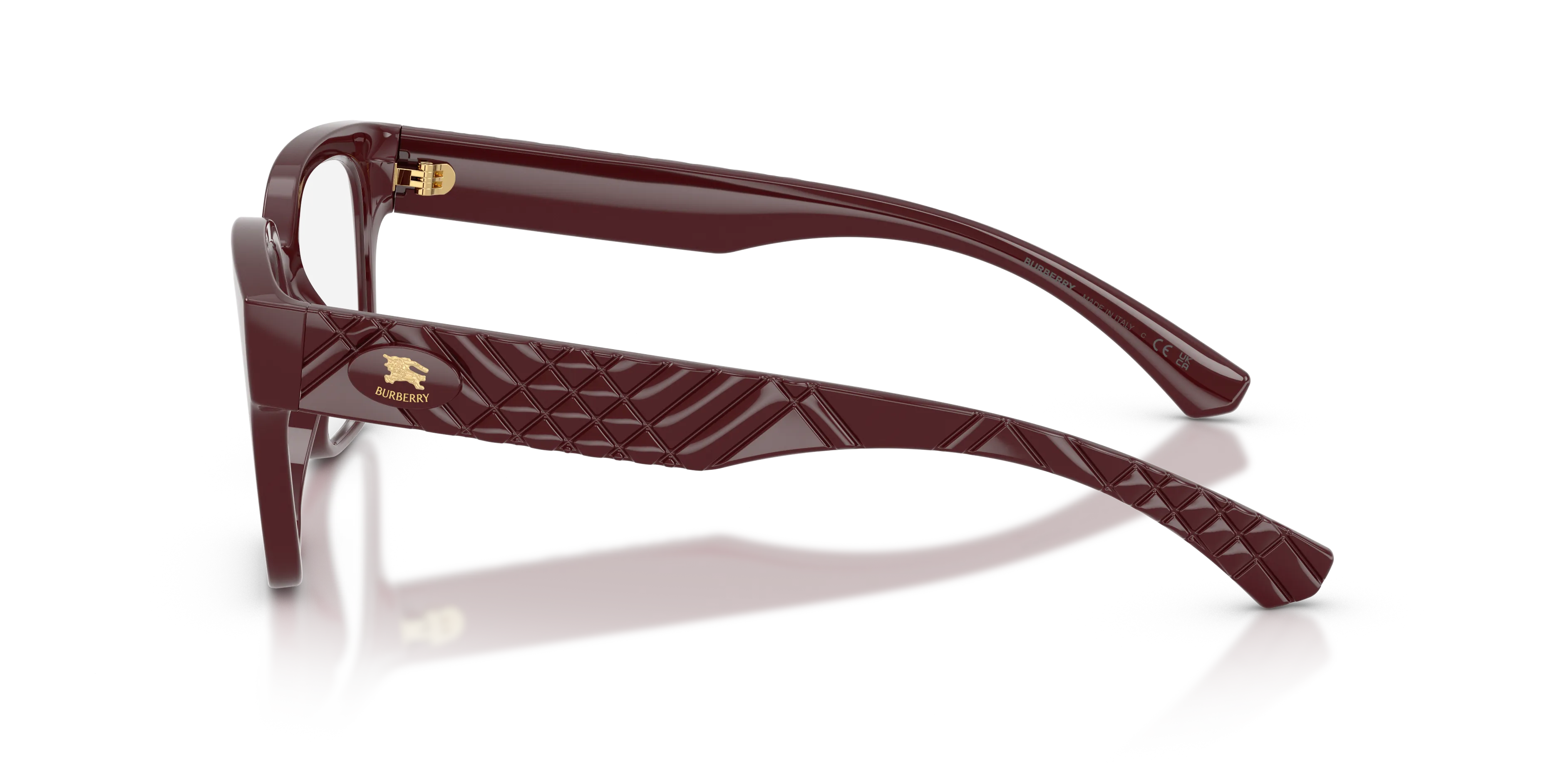 Burberry BE2471U 4259 Montature da vista Iniettato Rosso Trasparente Squadrata Normale - immagine 4
