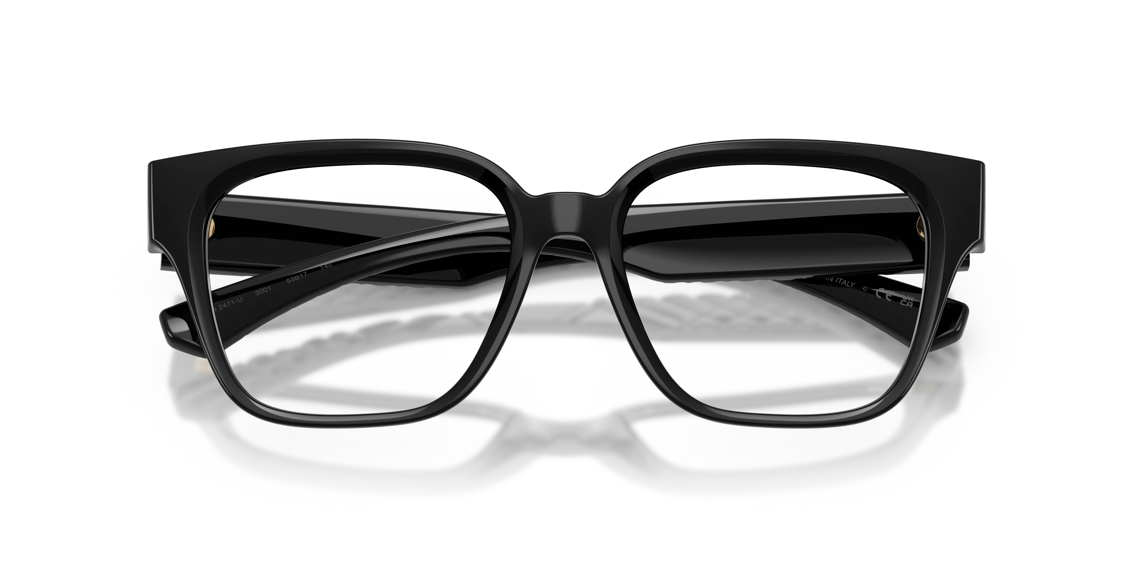 Burberry BE2471U 3001 Montature da vista Iniettato Nero Trasparente Squadrata Normale - immagine 2