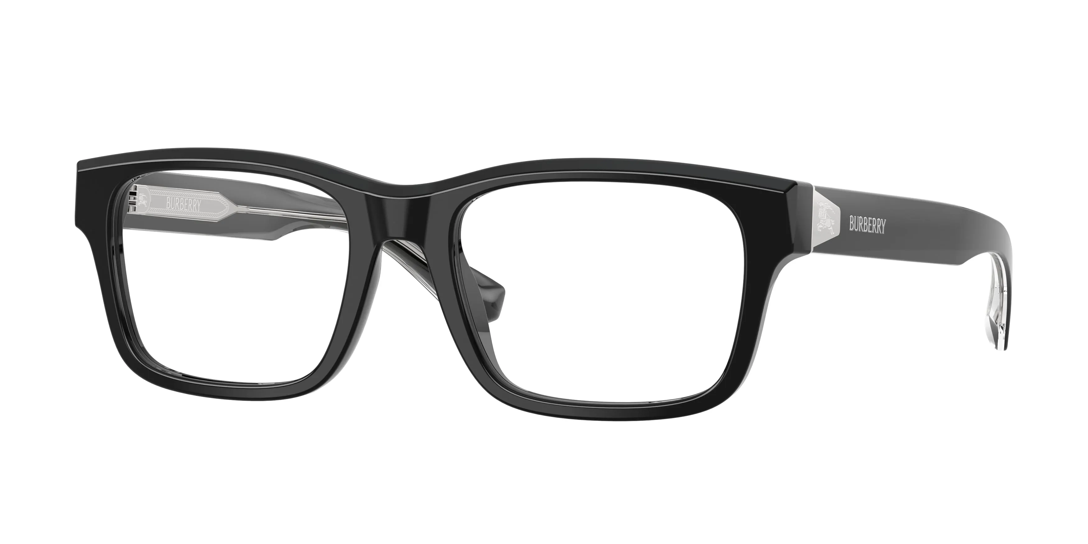 Burberry BE2469 4206 Montature da vista Acetato Nero Trasparente Squadrata Normale - immagine 1