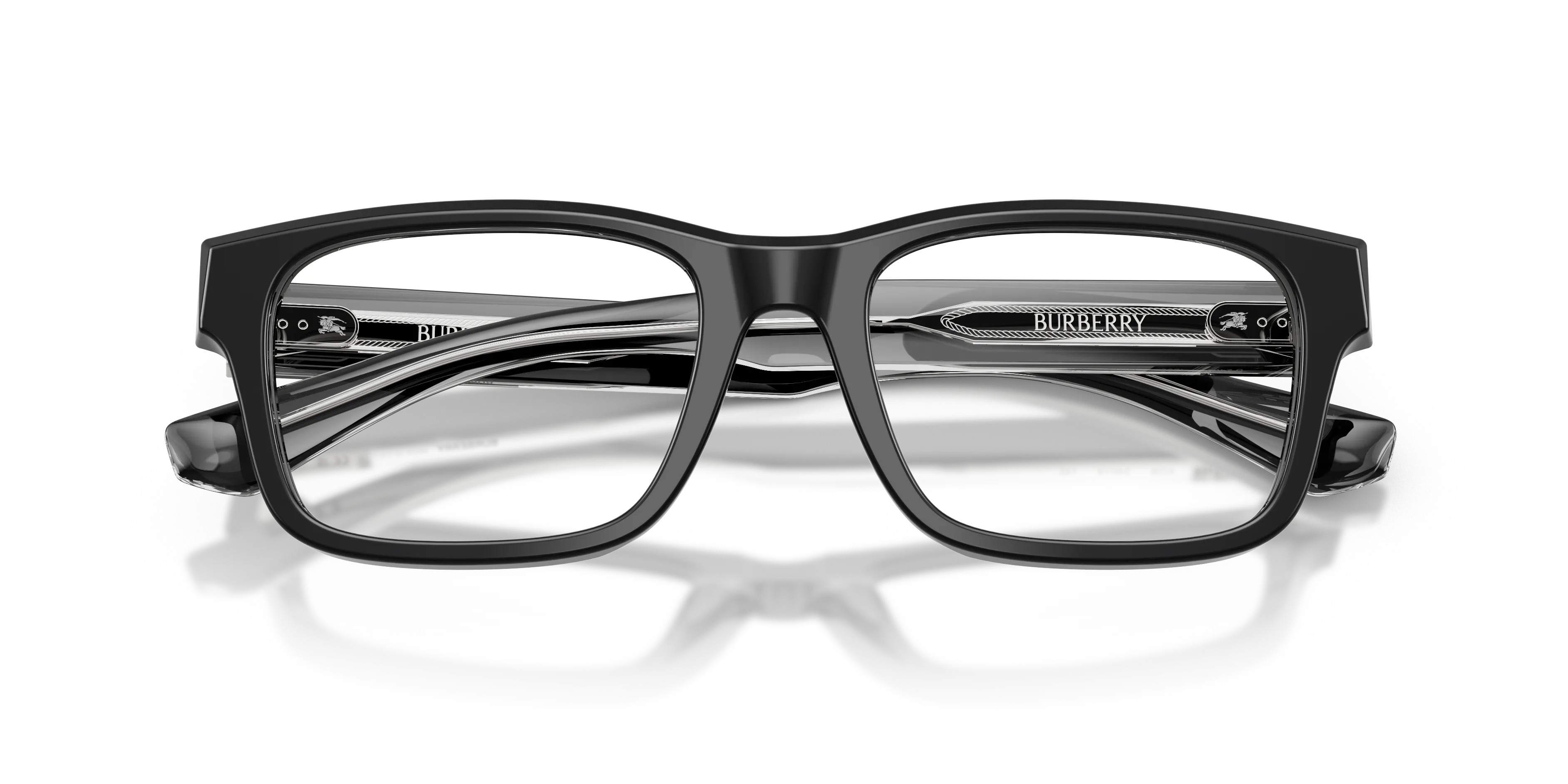 Burberry BE2469 4206 Montature da vista Acetato Nero Trasparente Squadrata Normale - immagine 2