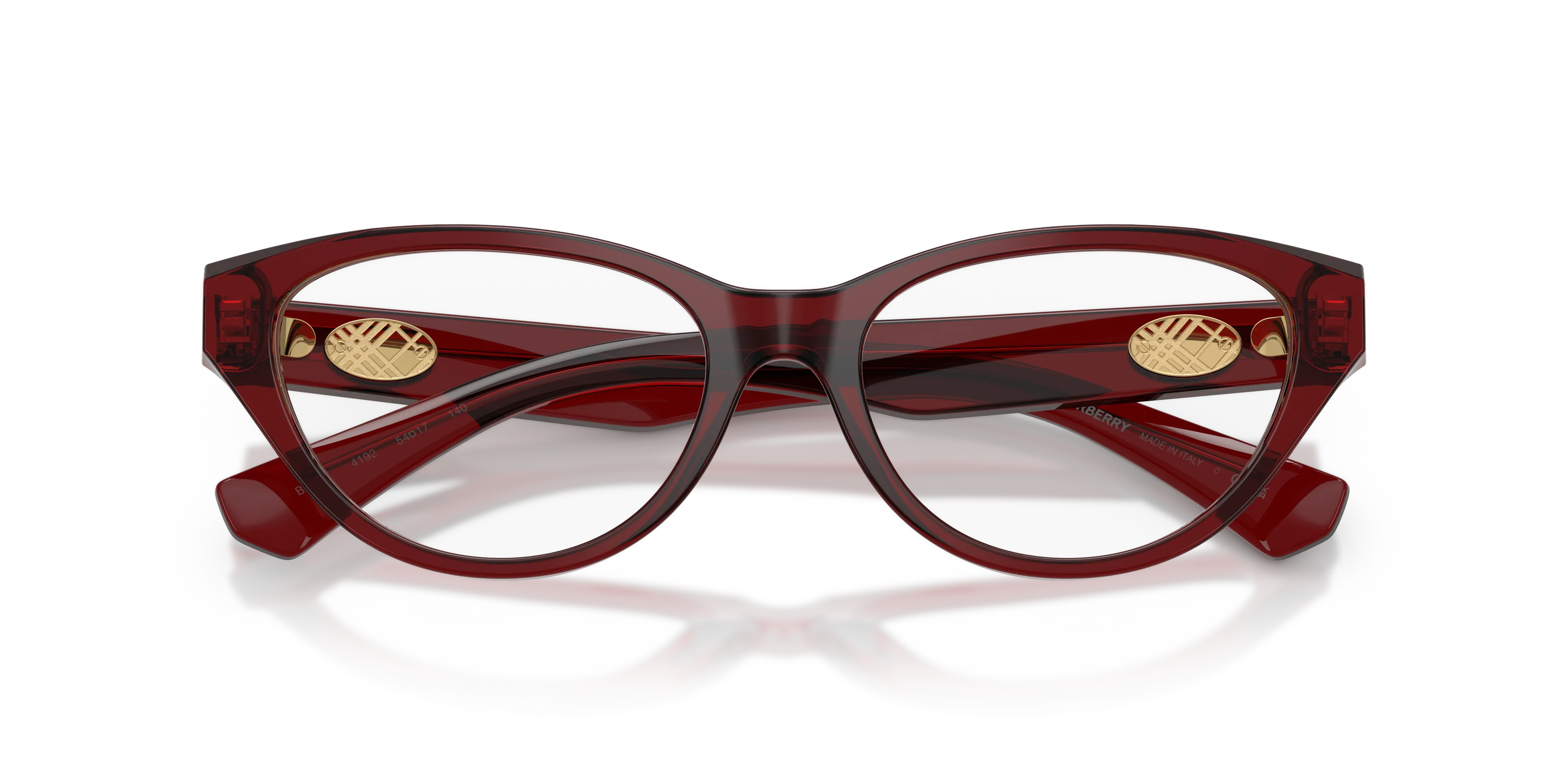 Burberry BE2467 4192 Montature da vista Acetato Rosso Trasparente Cat Eye Normale - immagine 2