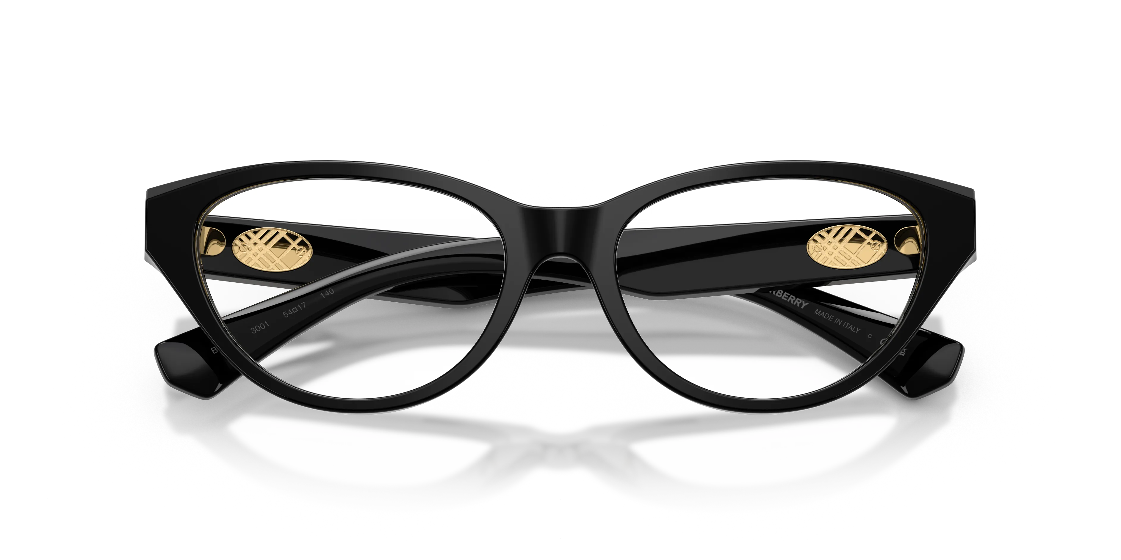 Burberry BE2467 3001 Montature da vista Acetato Nero Trasparente Cat Eye Normale - immagine 2