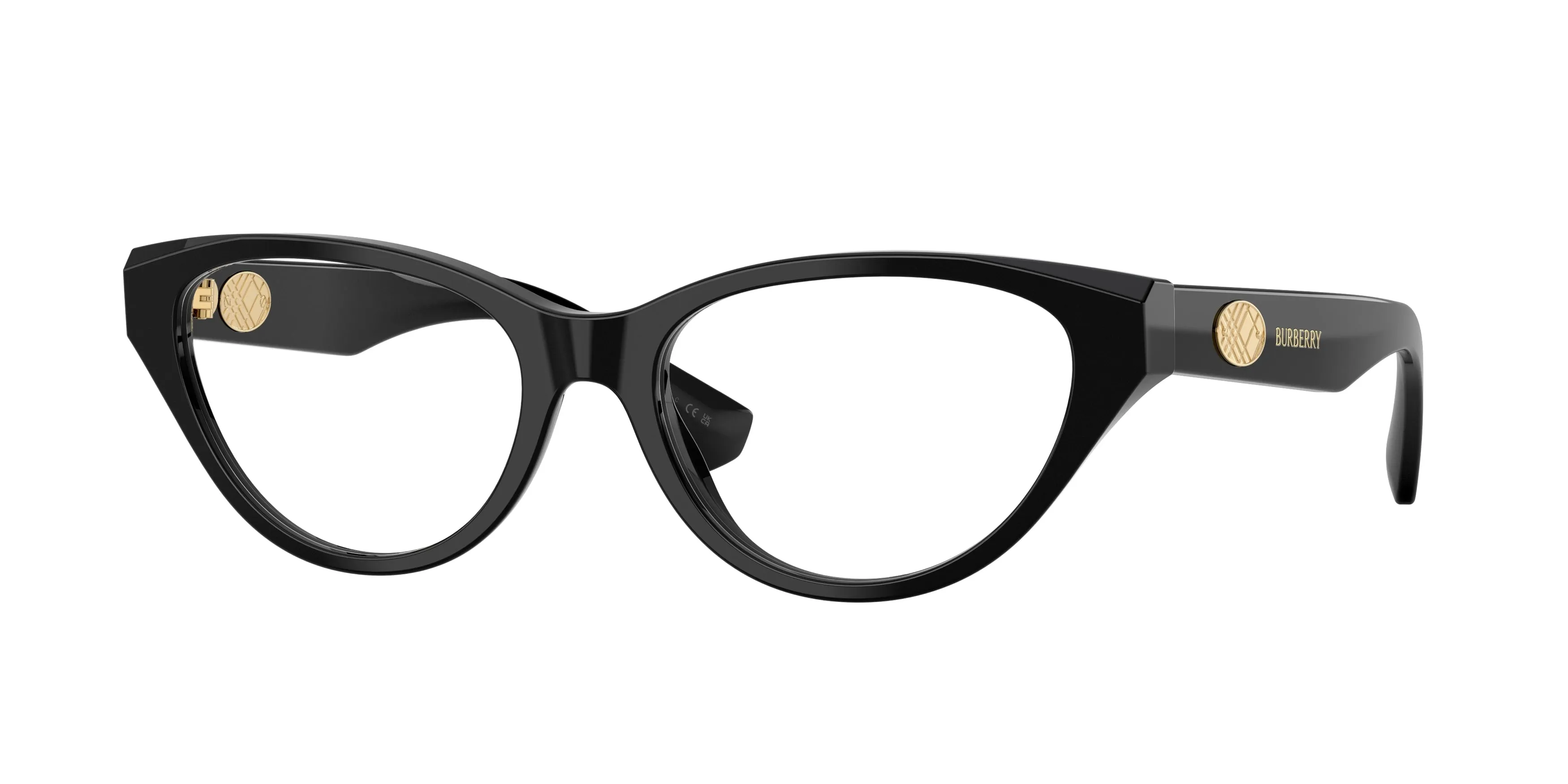 Burberry BE2467 3001 Montature da vista Acetato Nero Trasparente Cat Eye Normale - immagine 1