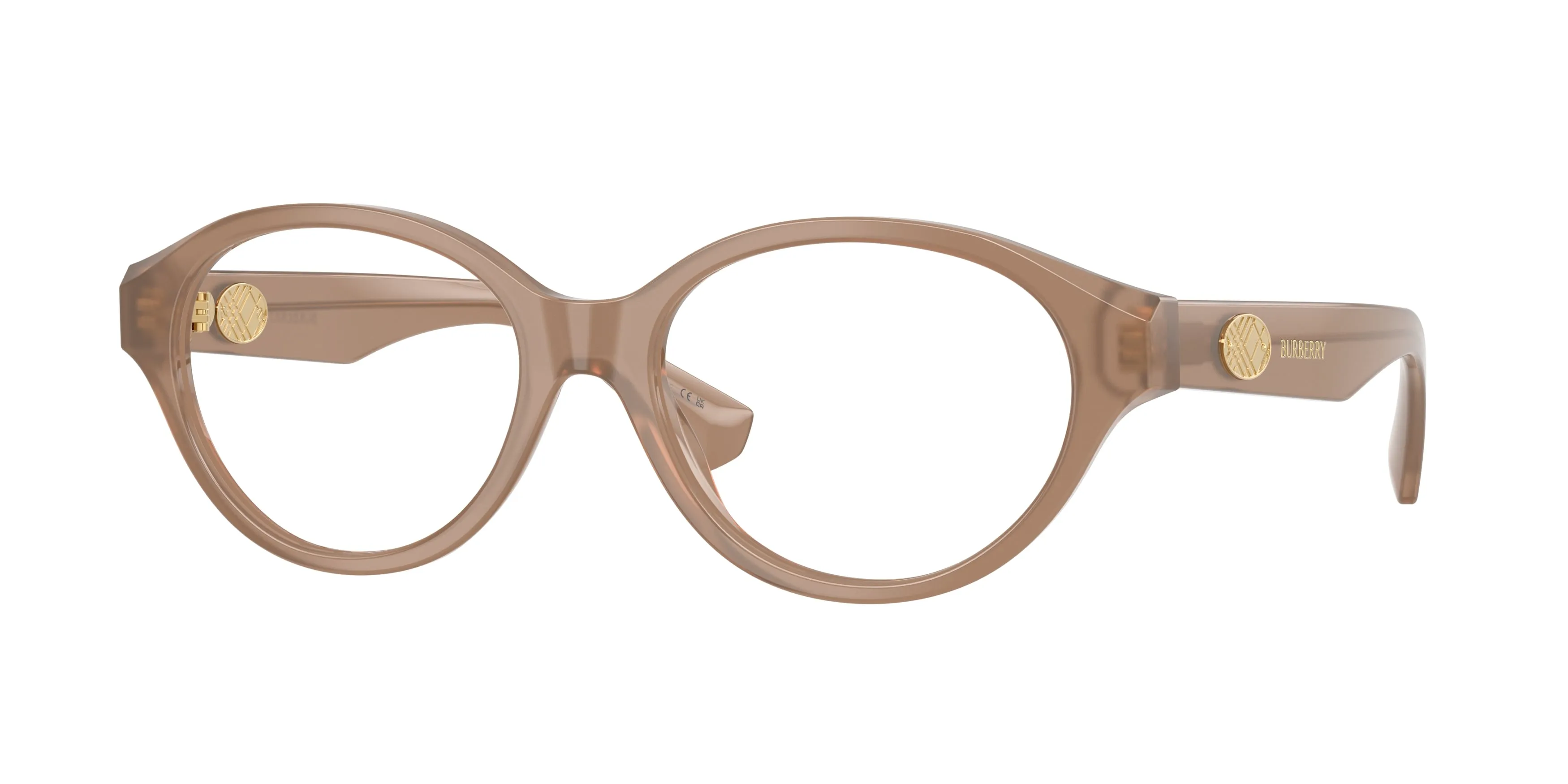 Burberry BE2466 4258 Montature da vista Acetato Beige Trasparente Rotonda Normale - immagine 1