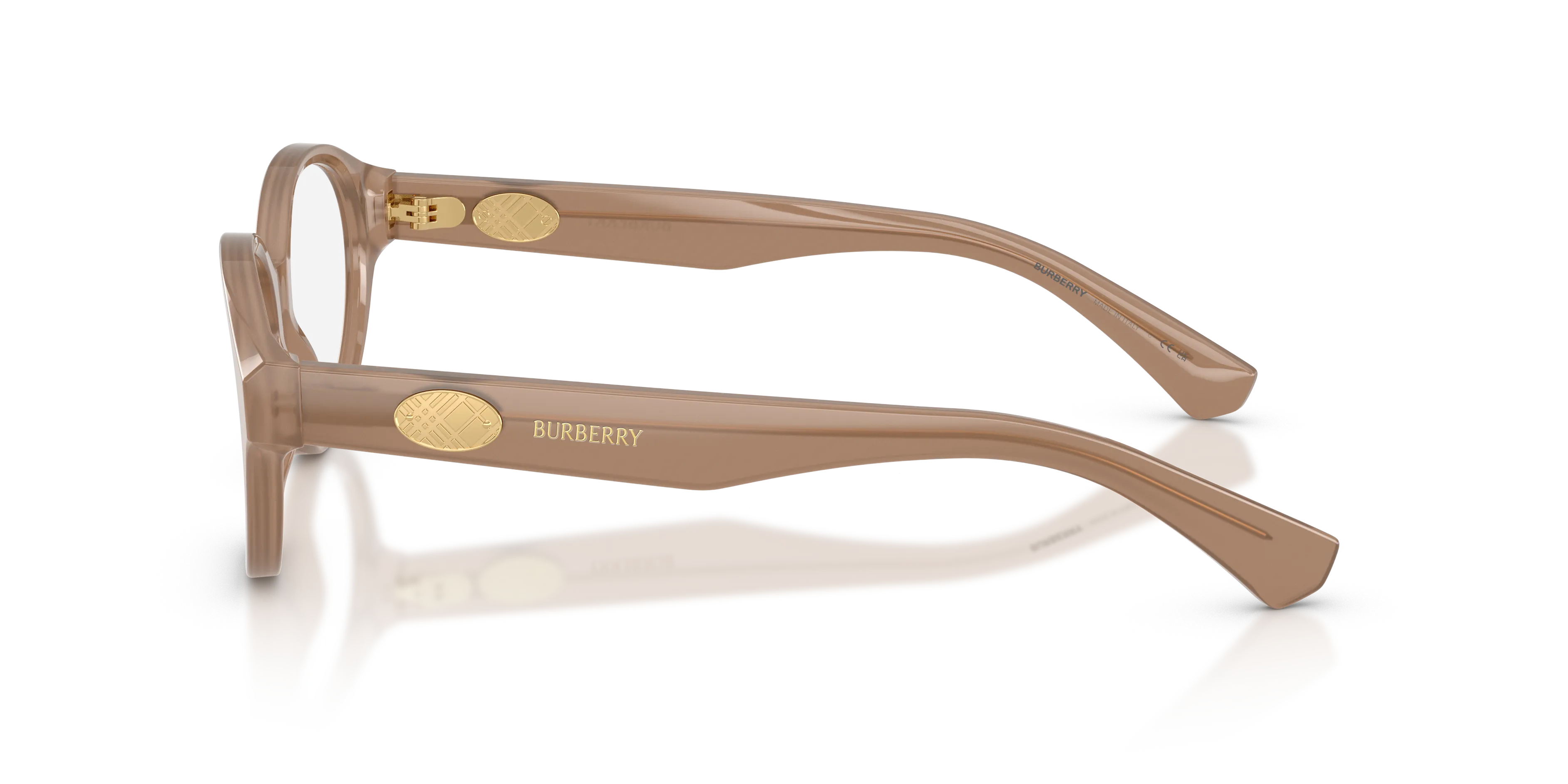 Burberry BE2466 4258 Montature da vista Acetato Beige Trasparente Rotonda Normale - immagine 4