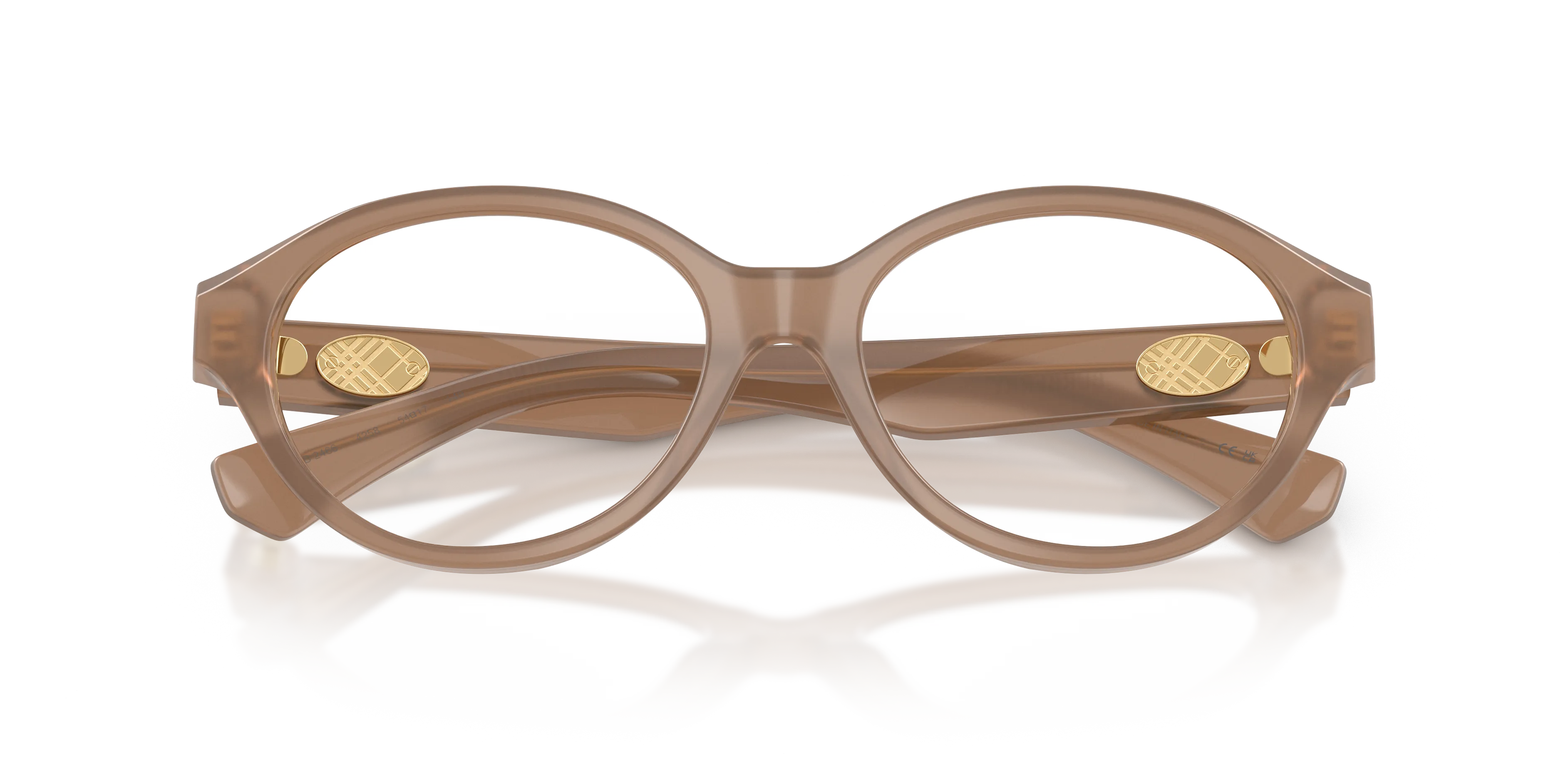 Burberry BE2466 4258 Montature da vista Acetato Beige Trasparente Rotonda Normale - immagine 2