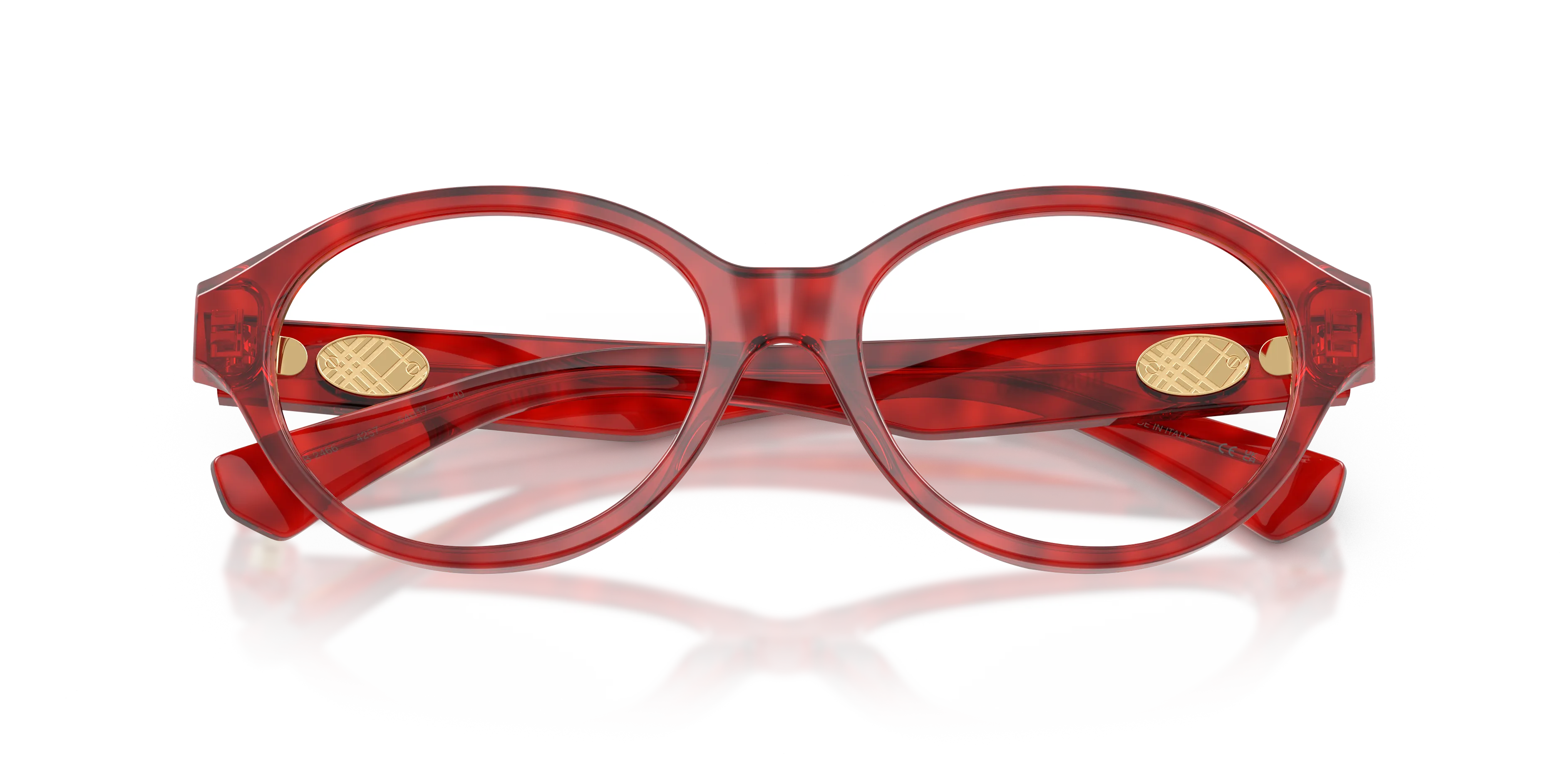 Burberry BE2466 4257 Montature da vista Acetato Rosso Trasparente Rotonda Normale - immagine 2