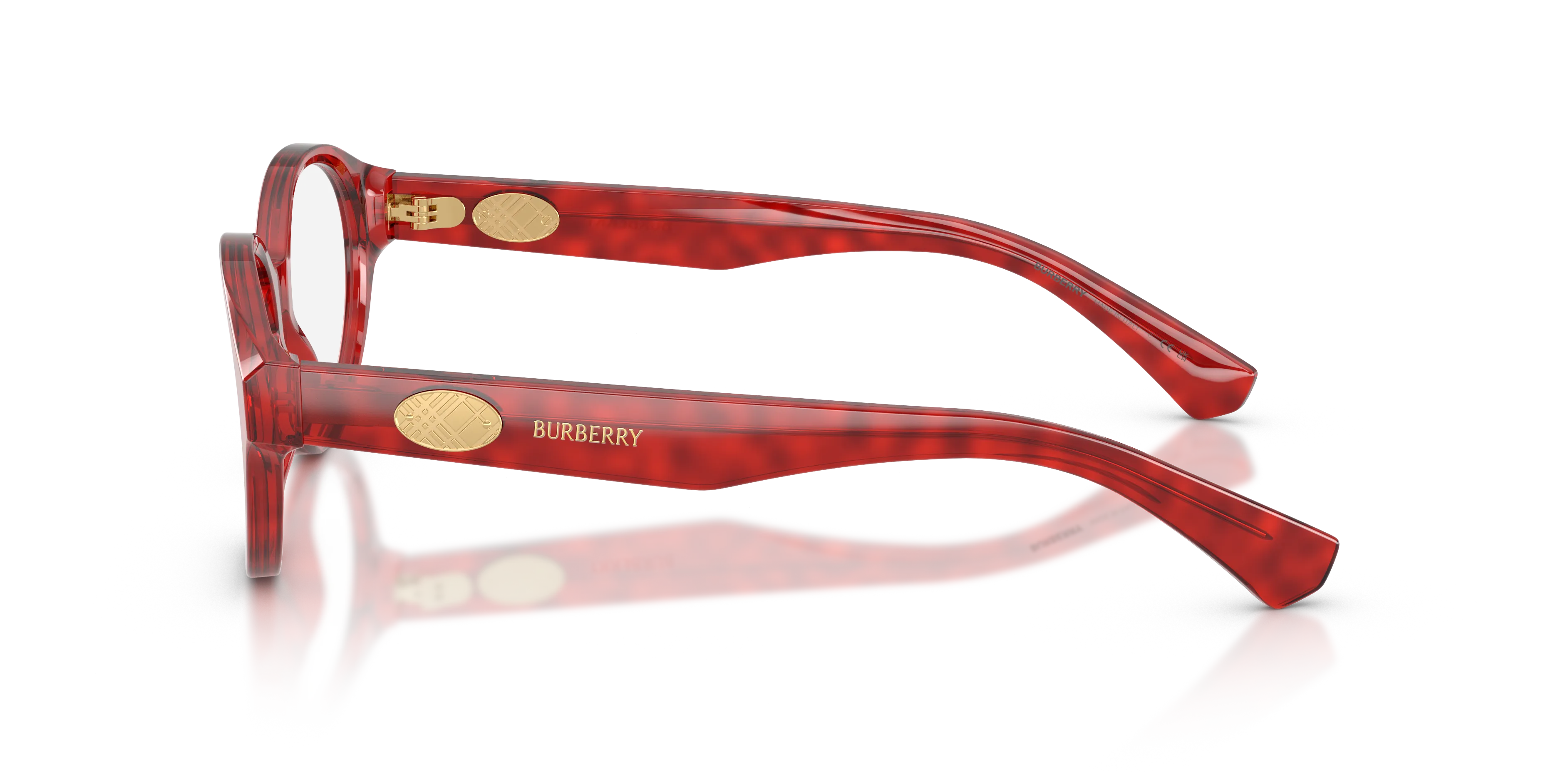 Burberry BE2466 4257 Montature da vista Acetato Rosso Trasparente Rotonda Normale - immagine 4