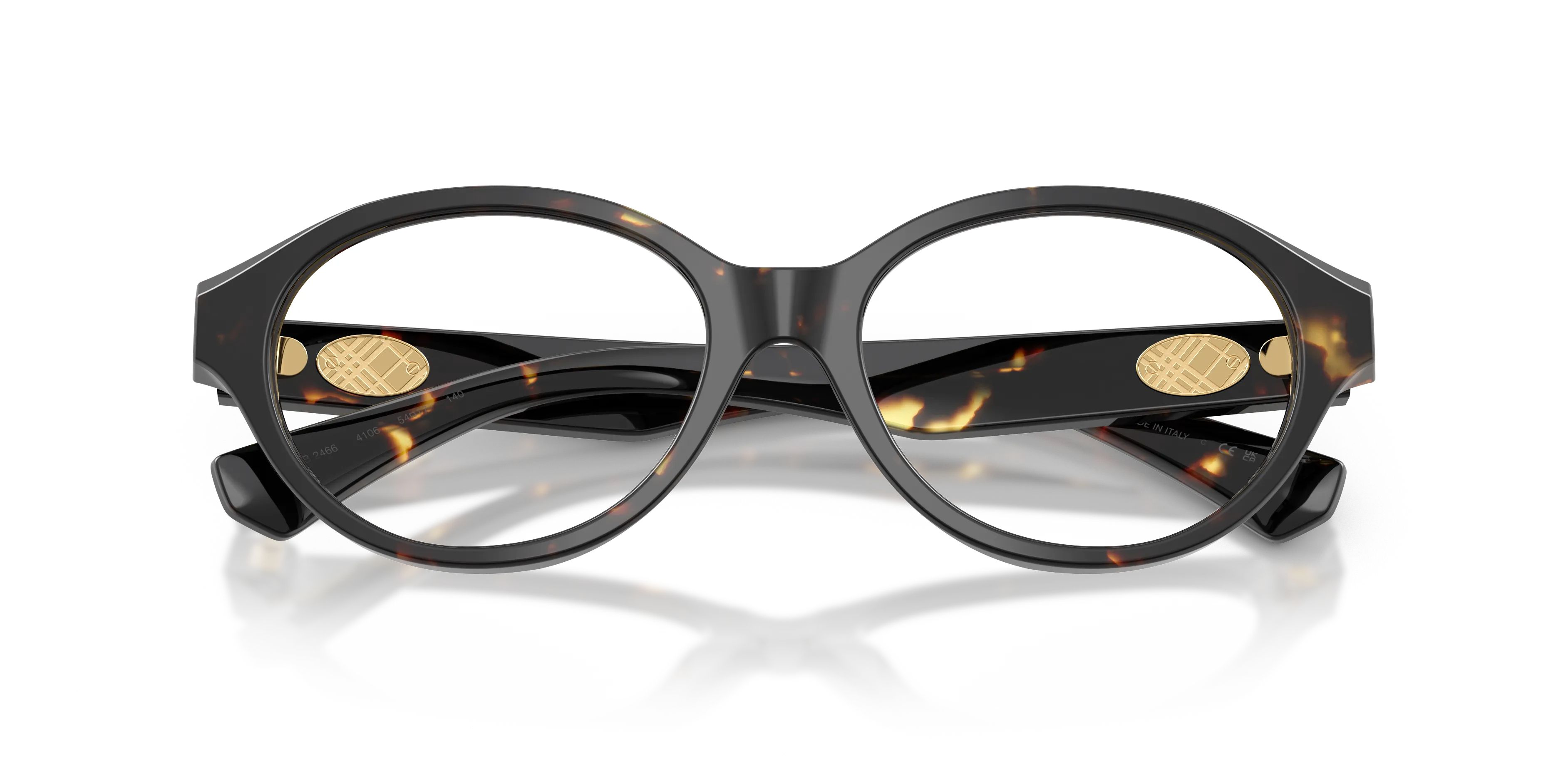 Burberry BE2466 4106 Montature da vista Acetato Tartaruga Trasparente Rotonda Normale - immagine 2