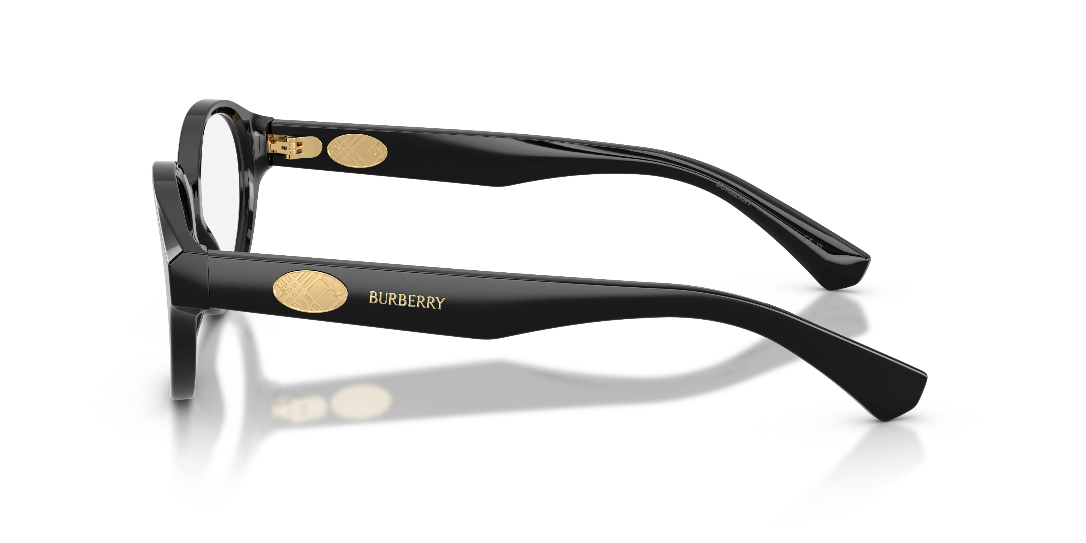 Burberry BE2466 3001 Montature da vista Acetato Nero Trasparente Rotonda Normale - immagine 4