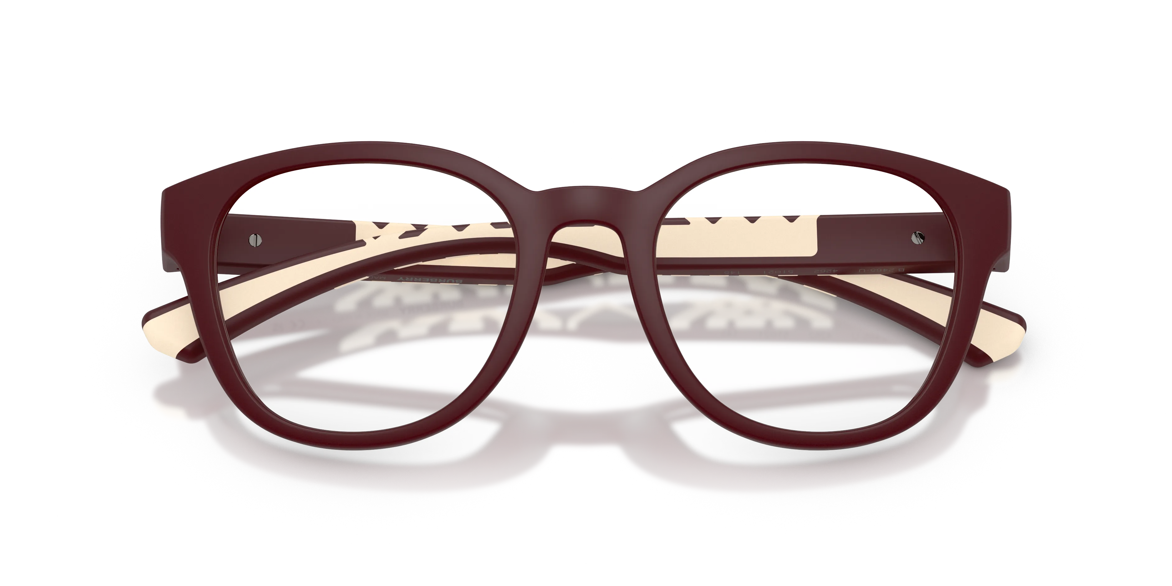 Burberry BE2465U 4262 Montature da vista Iniettato Rosso Trasparente Pantos Normale - immagine 2