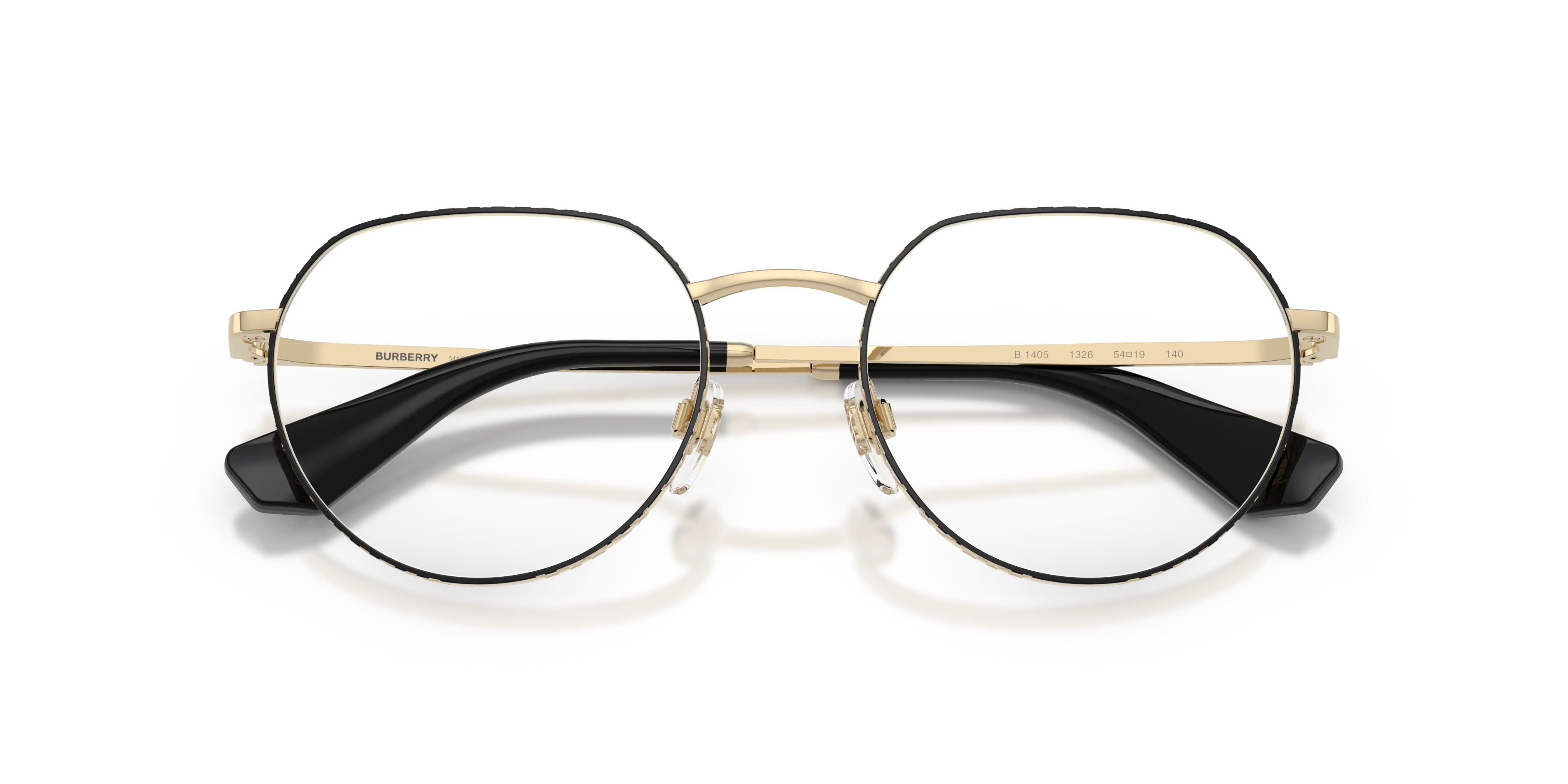 Burberry BE1405 1326 Montature da vista Metallo Nero Trasparente Rotonda Normale - immagine 2
