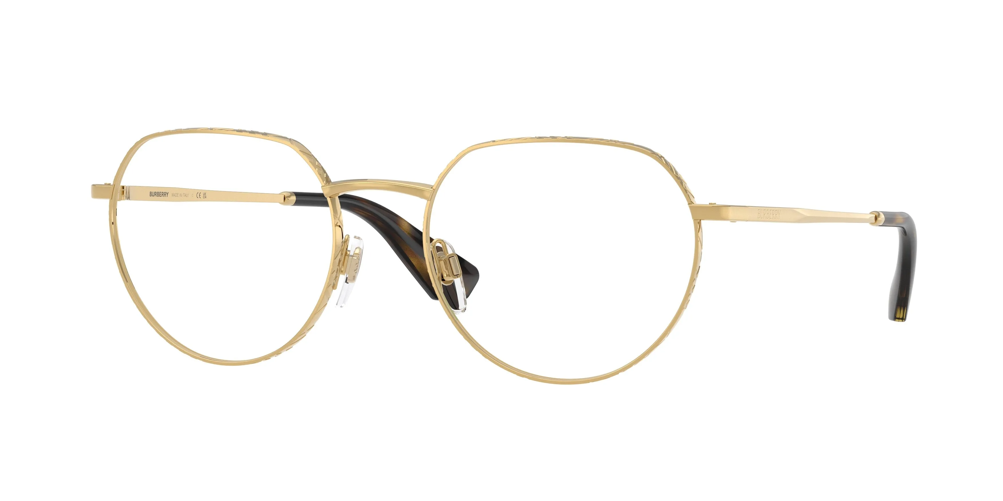 Burberry BE1405 1017 Montature da vista Metallo Oro Trasparente Rotonda Normale - immagine 1