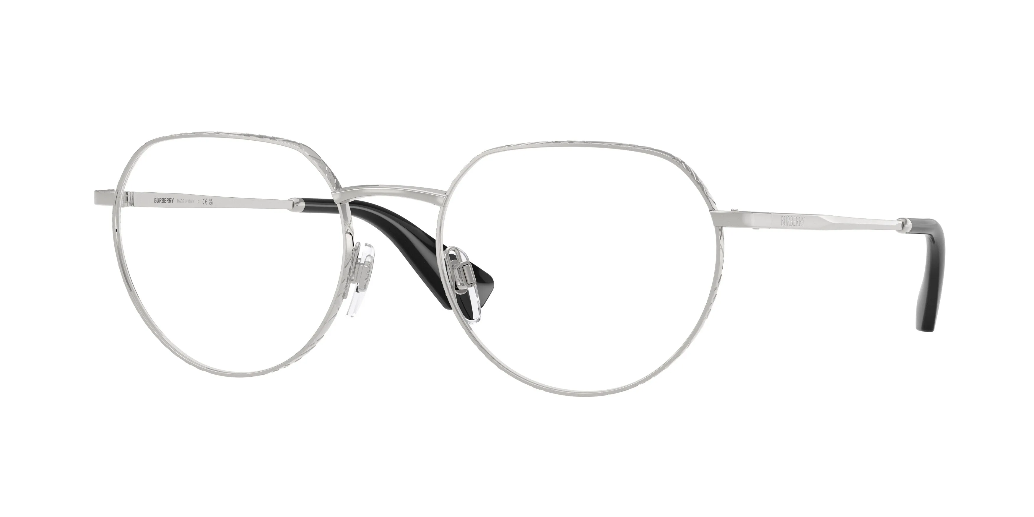 Burberry BE1405 1005 Montature da vista Metallo Argento Trasparente Rotonda Normale - immagine 1