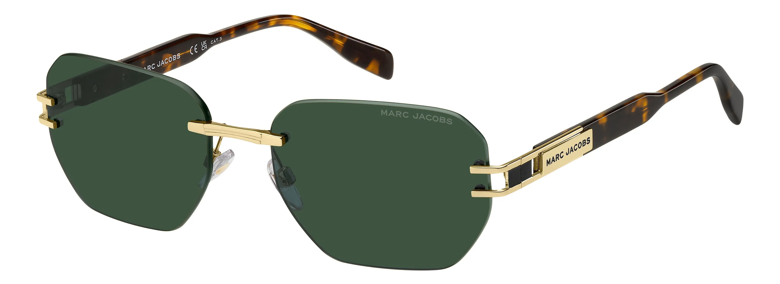 Marc Jacobs MARC 944/S 06J/QT Occhiali da sole Titanio Oro Verde Squadrata Normale - immagine 1