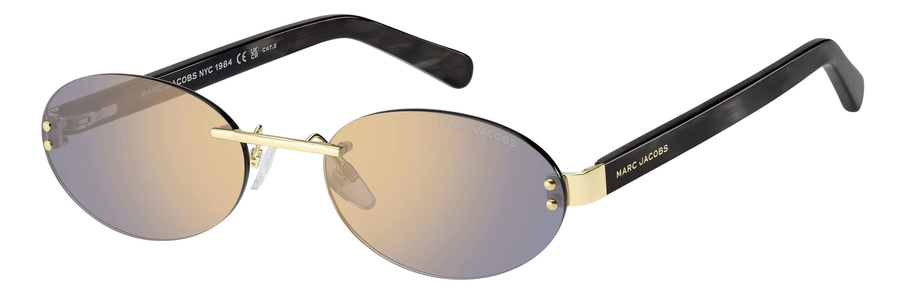 Marc Jacobs MARC 929/S LKS/K1 Occhiali da sole Metallo Oro Oro Rotonda Normale Specchiato - immagine 1