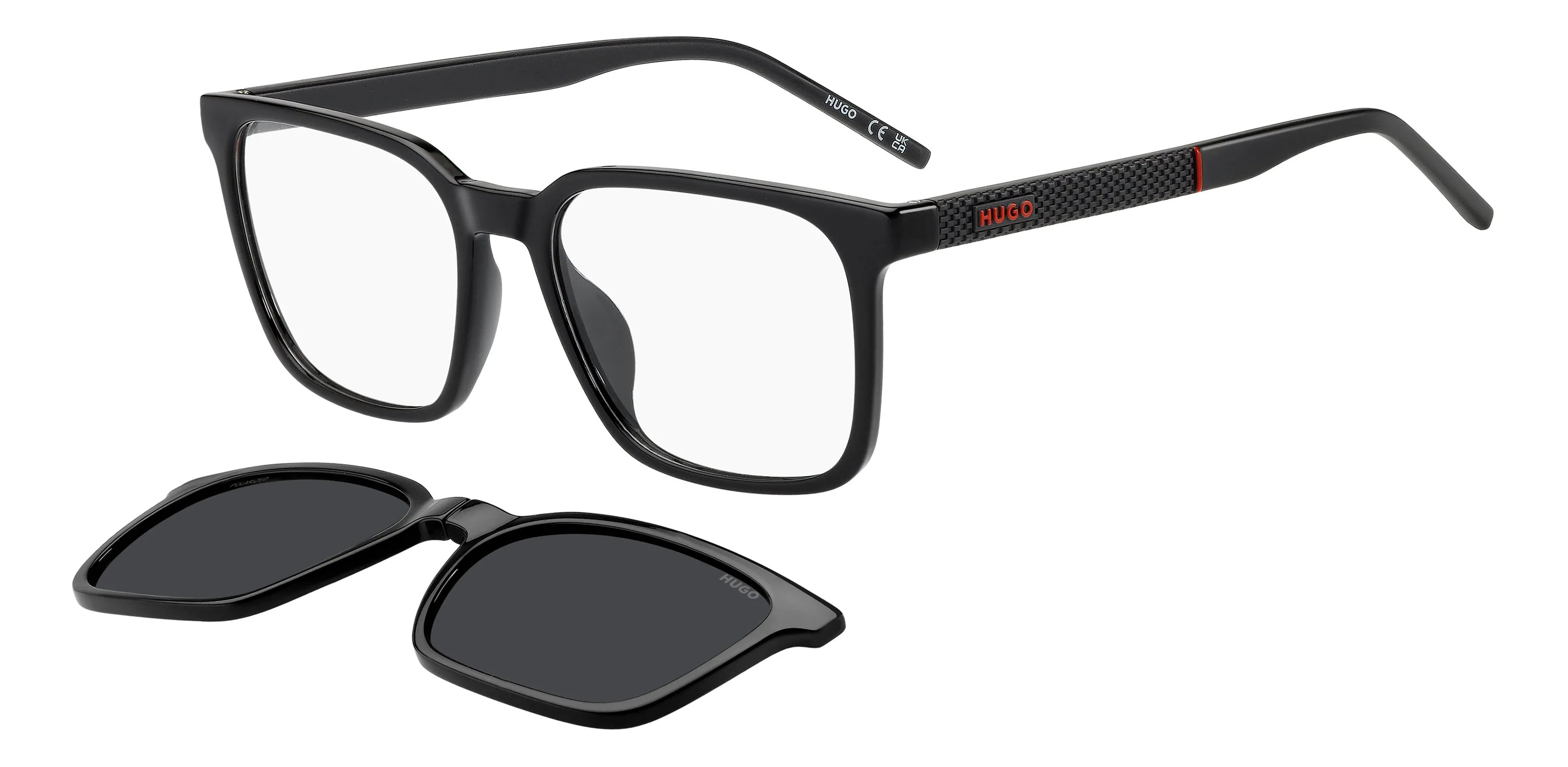 Hugo Boss HG 1421/G/C 807/M9 Montature da vista Eco-poliammide Nero Grigio Squadrata Polarizzata - immagine 1