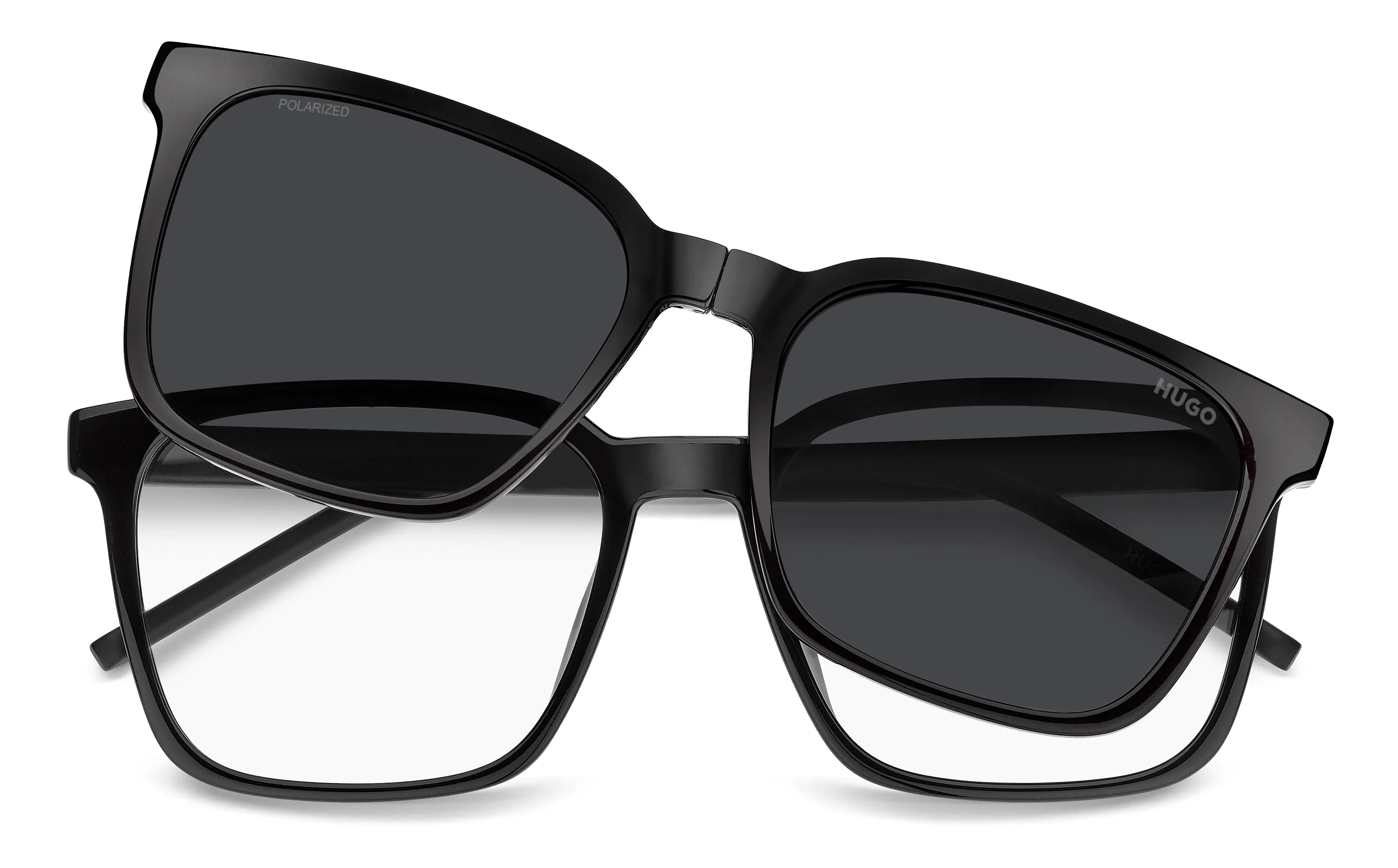 Hugo Boss HG 1421/G/C 807/M9 Montature da vista Eco-poliammide Nero Grigio Squadrata Polarizzata - immagine 3