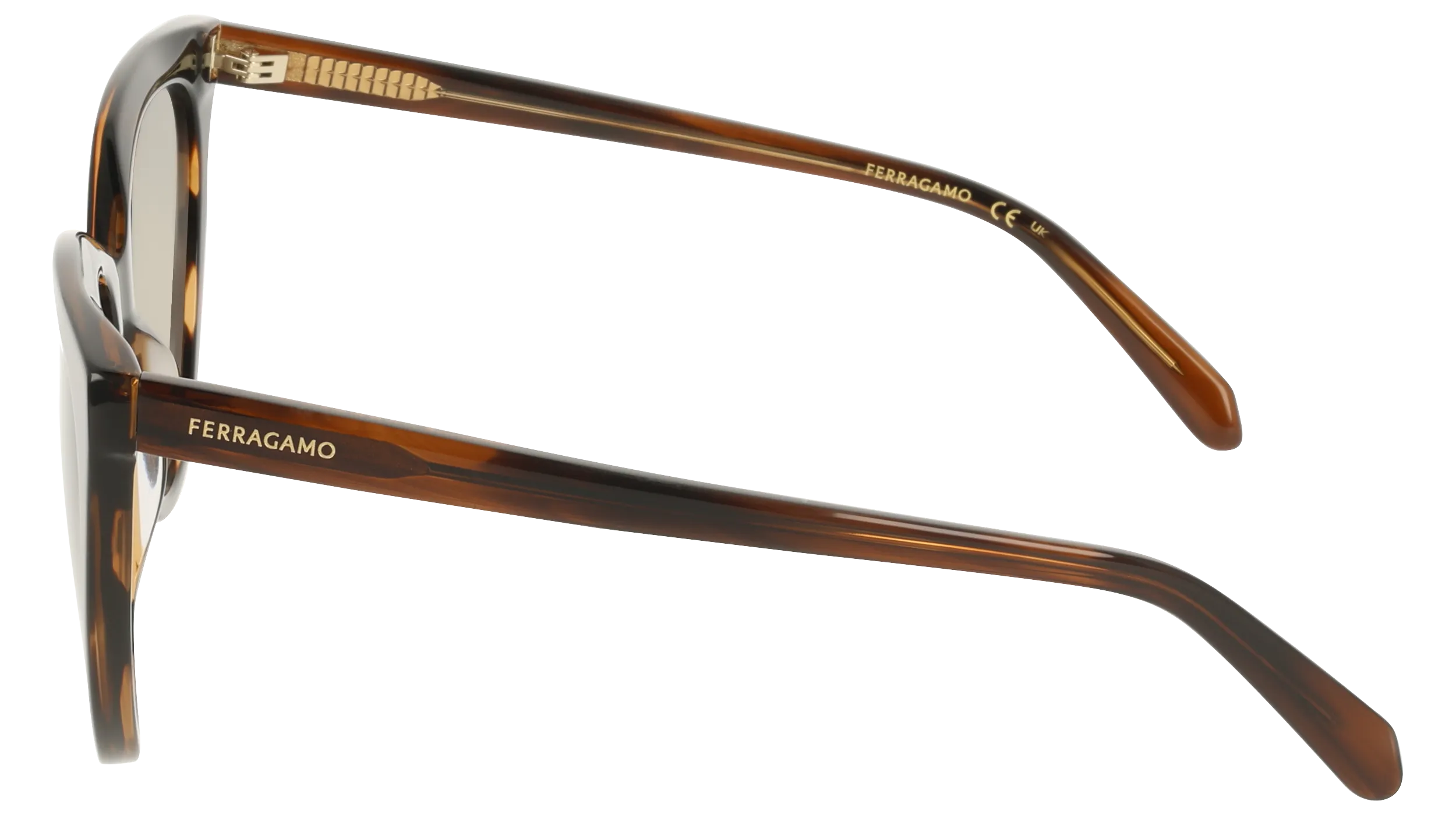 Ferragamo SF2101S 216 Occhiali da sole Acetato Marrone Marrone Squadrata Normale - immagine 3