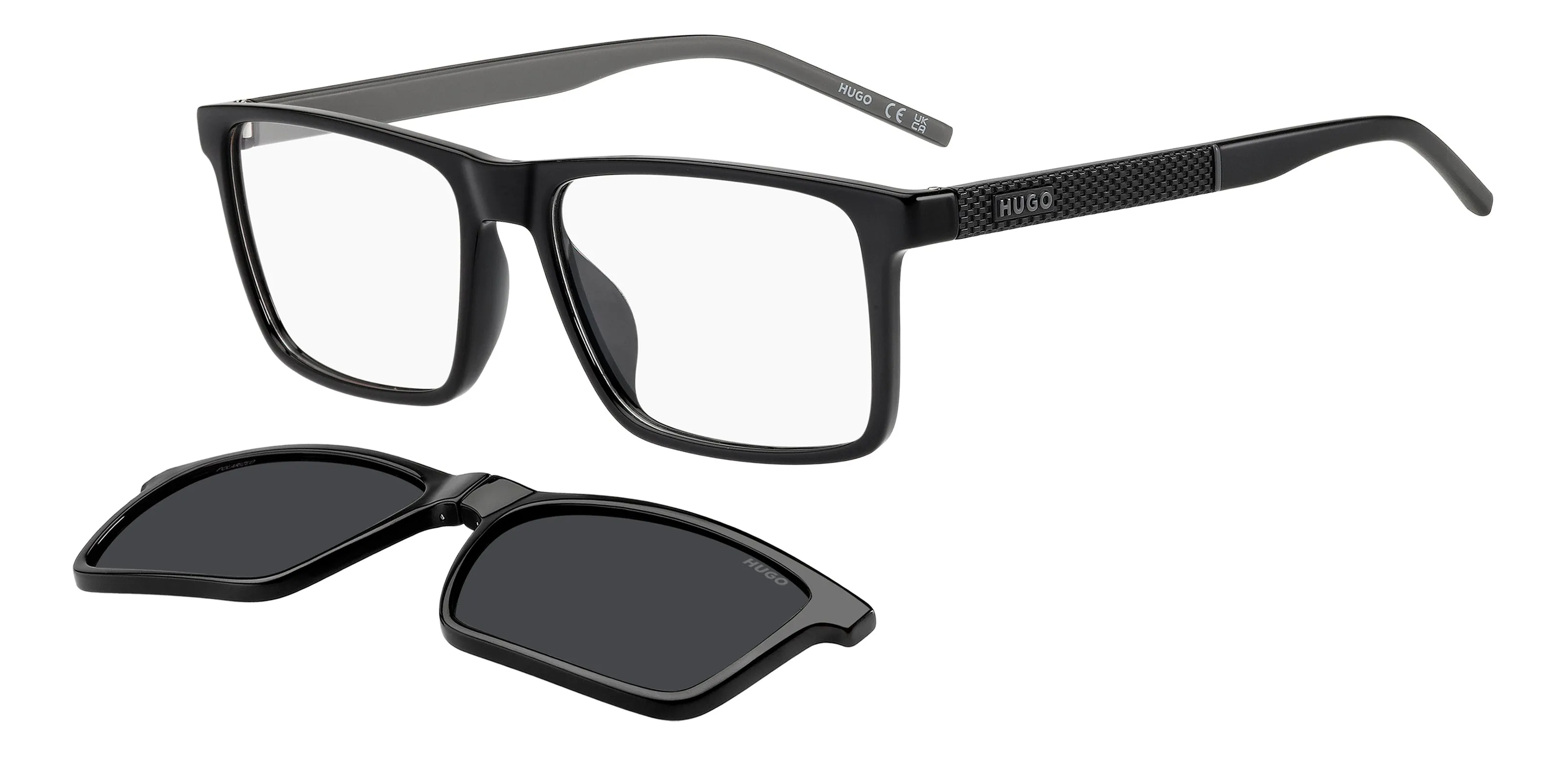 Hugo Boss HG 1422/G/C QFU/M9 Montature da vista Eco-poliammide Nero Grigio Squadrata Polarizzata - immagine 1