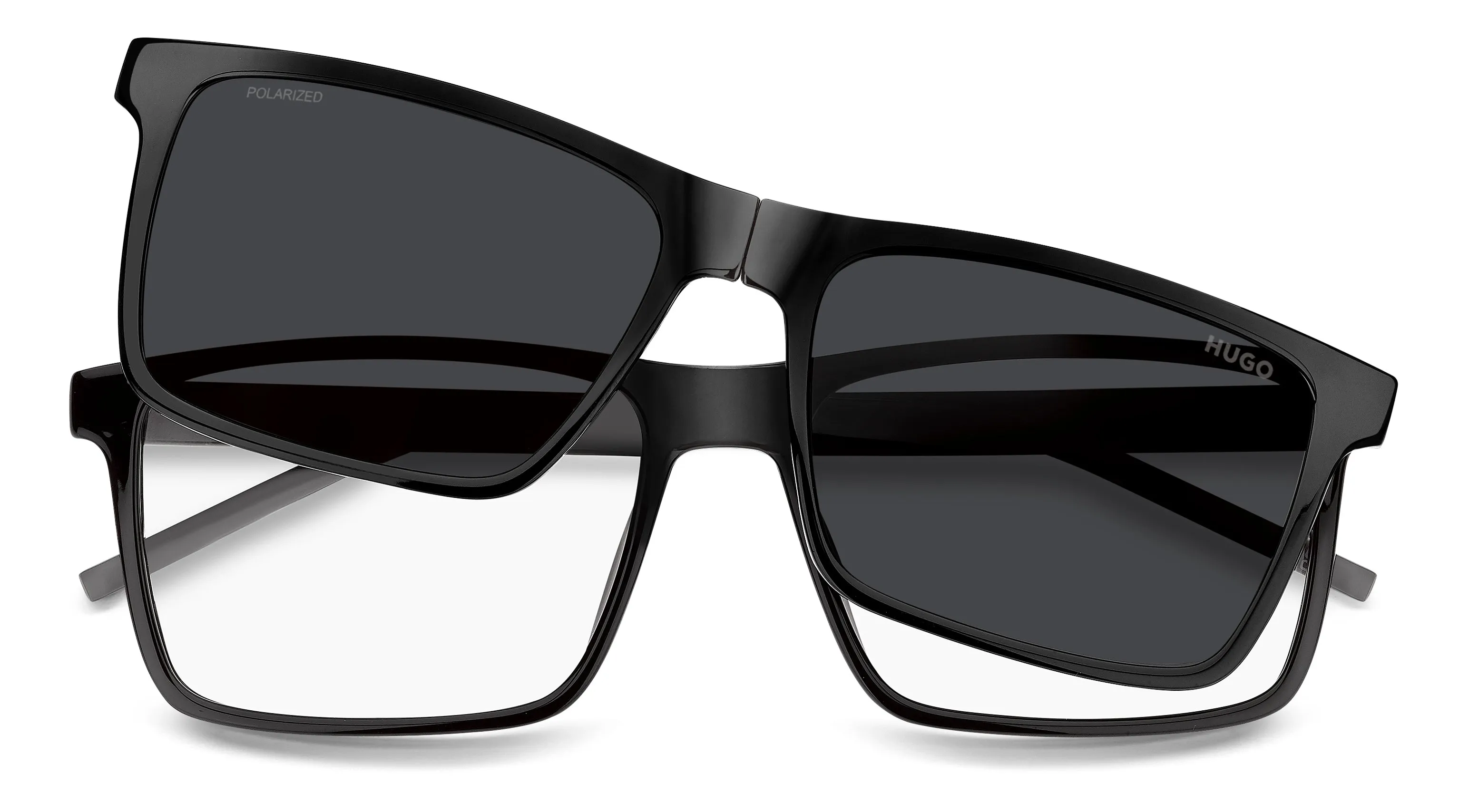 Hugo Boss HG 1422/G/C QFU/M9 Montature da vista Eco-poliammide Nero Grigio Squadrata Polarizzata - immagine 3