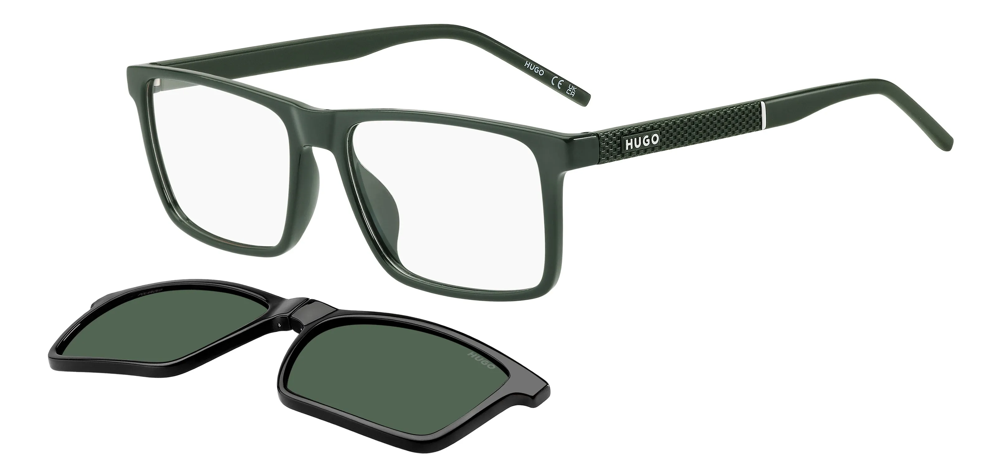 Hugo Boss HG 1422/G/C 1ED/UC Montature da vista Eco-poliammide Verde Verde Squadrata Polarizzata - immagine 1