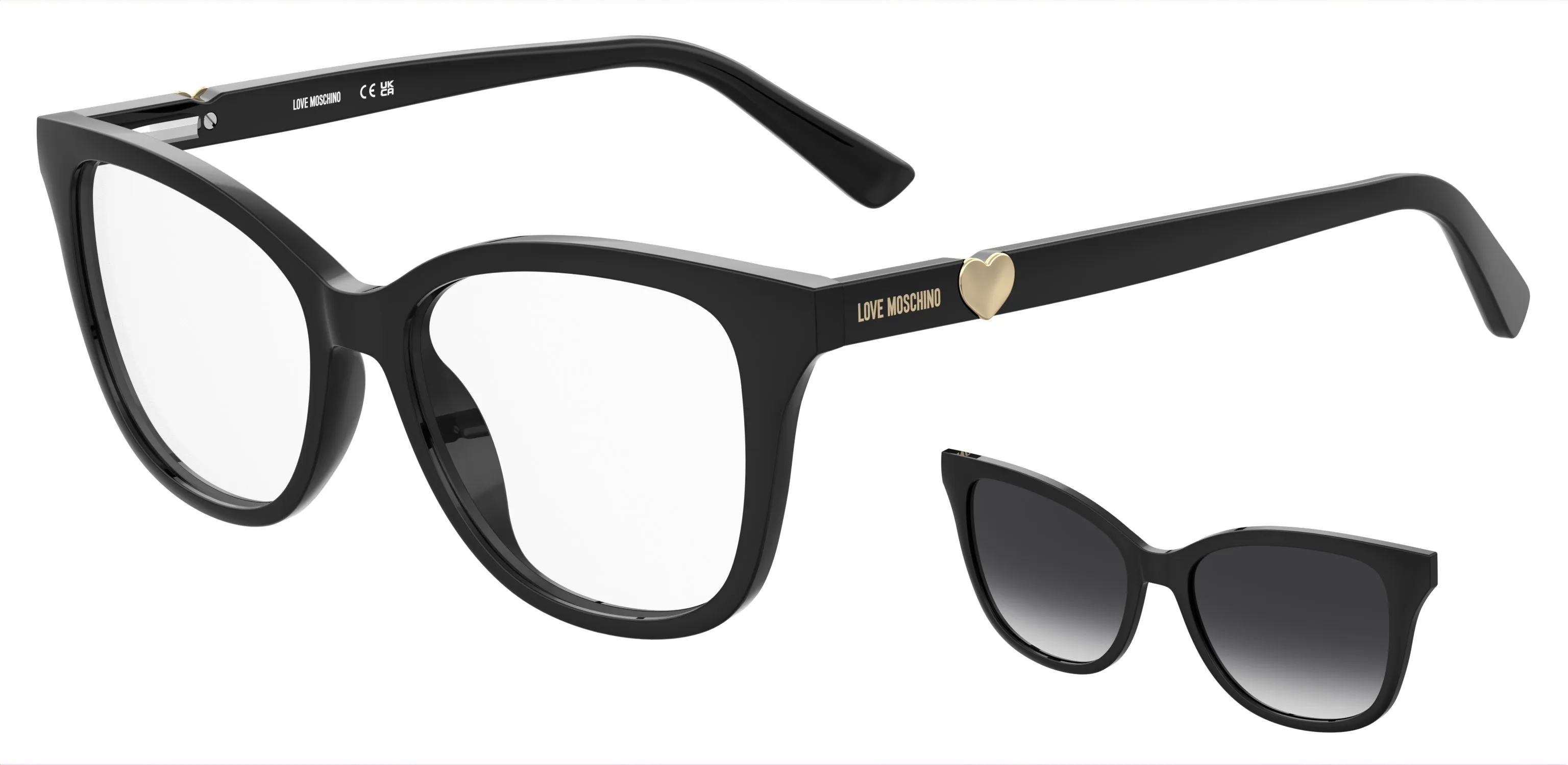 Moschino MOL701/C 807/WJ Montature da vista Polyamide Nero Grigio Squadrata Polarizzata Sfumato - immagine 1