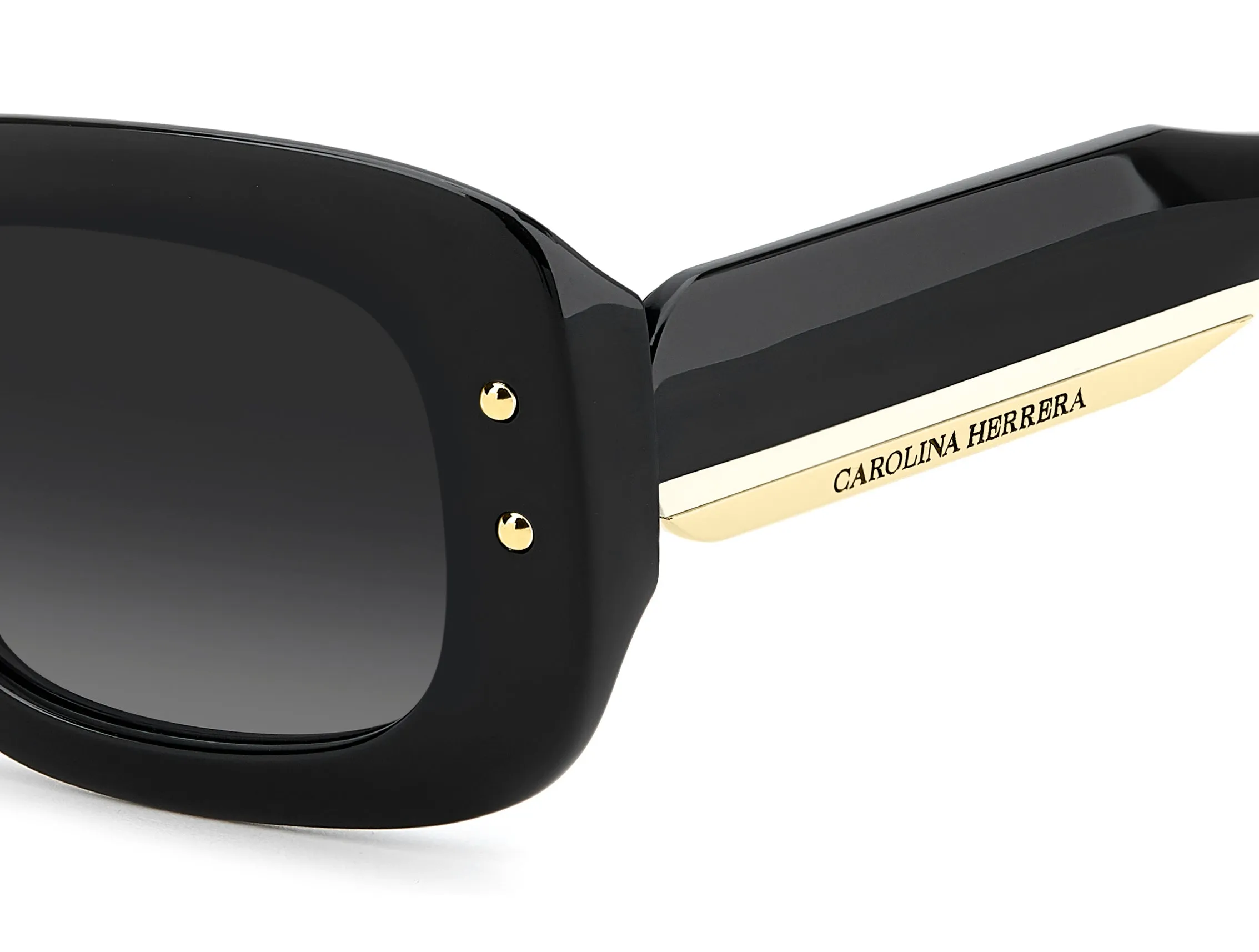 Carolina Herrera HER 0411/G/S 807/9O Occhiali da sole Acetato Nero Grigio Squadrata Normale Sfumato - immagine 3