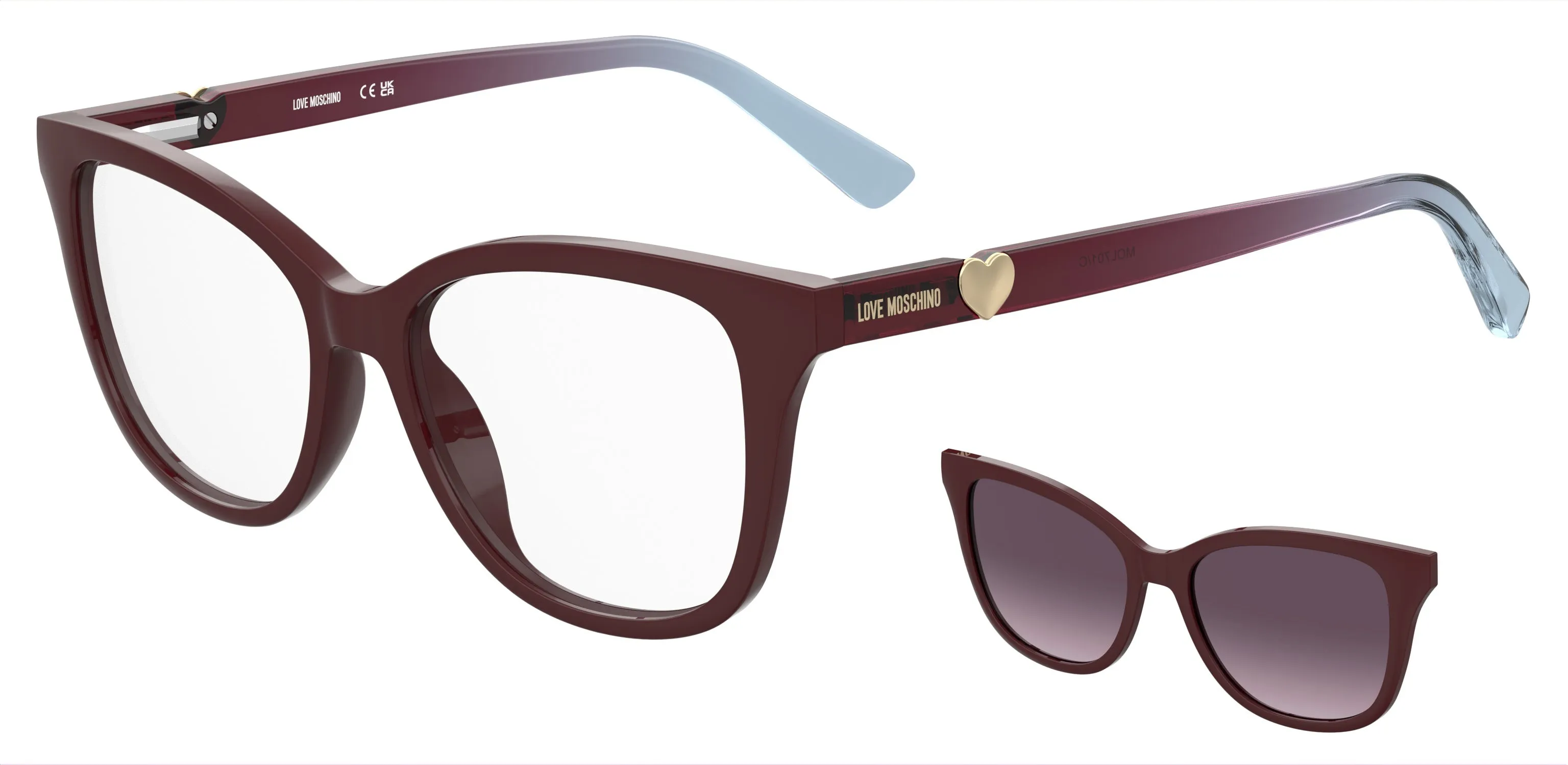 Moschino MOL701/C LHF/XW Montature da vista Polyamide Bordeaux Viola Squadrata Polarizzata Sfumato - immagine 1