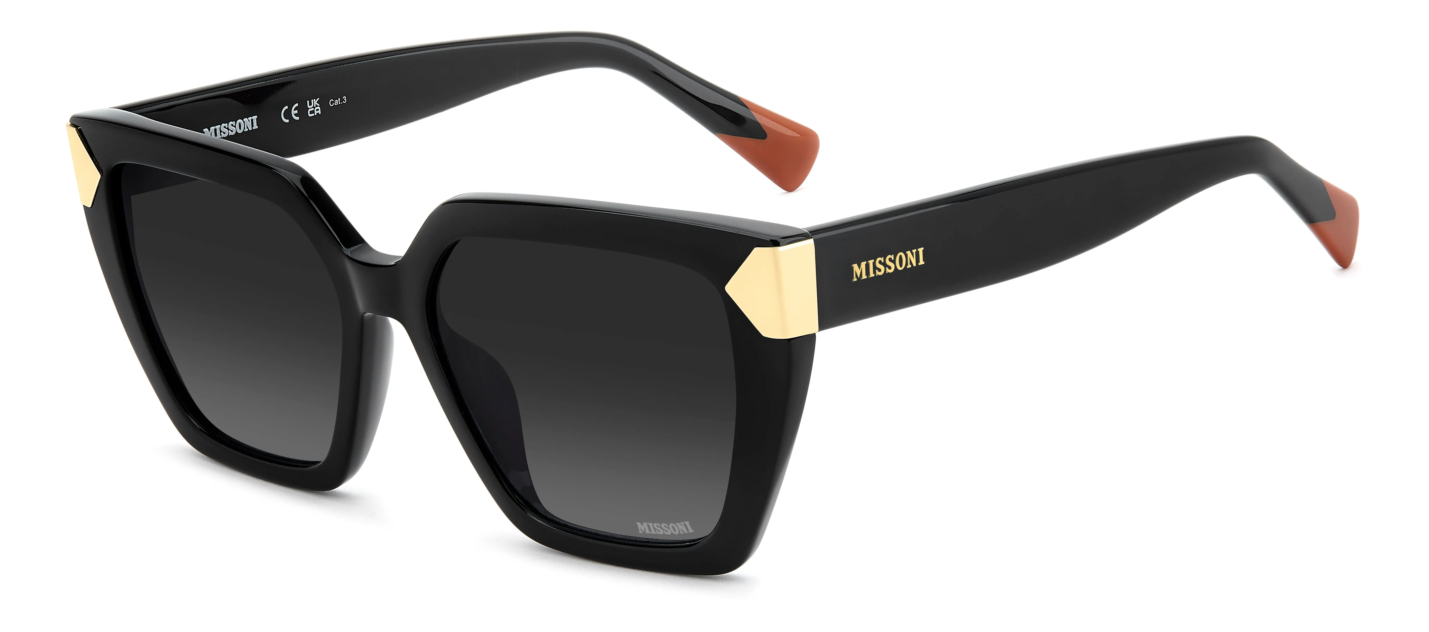 Missoni MIS 0306/G/S 807/9O Occhiali da sole Acetato Nero Grigio Squadrata Normale Sfumato - immagine 1