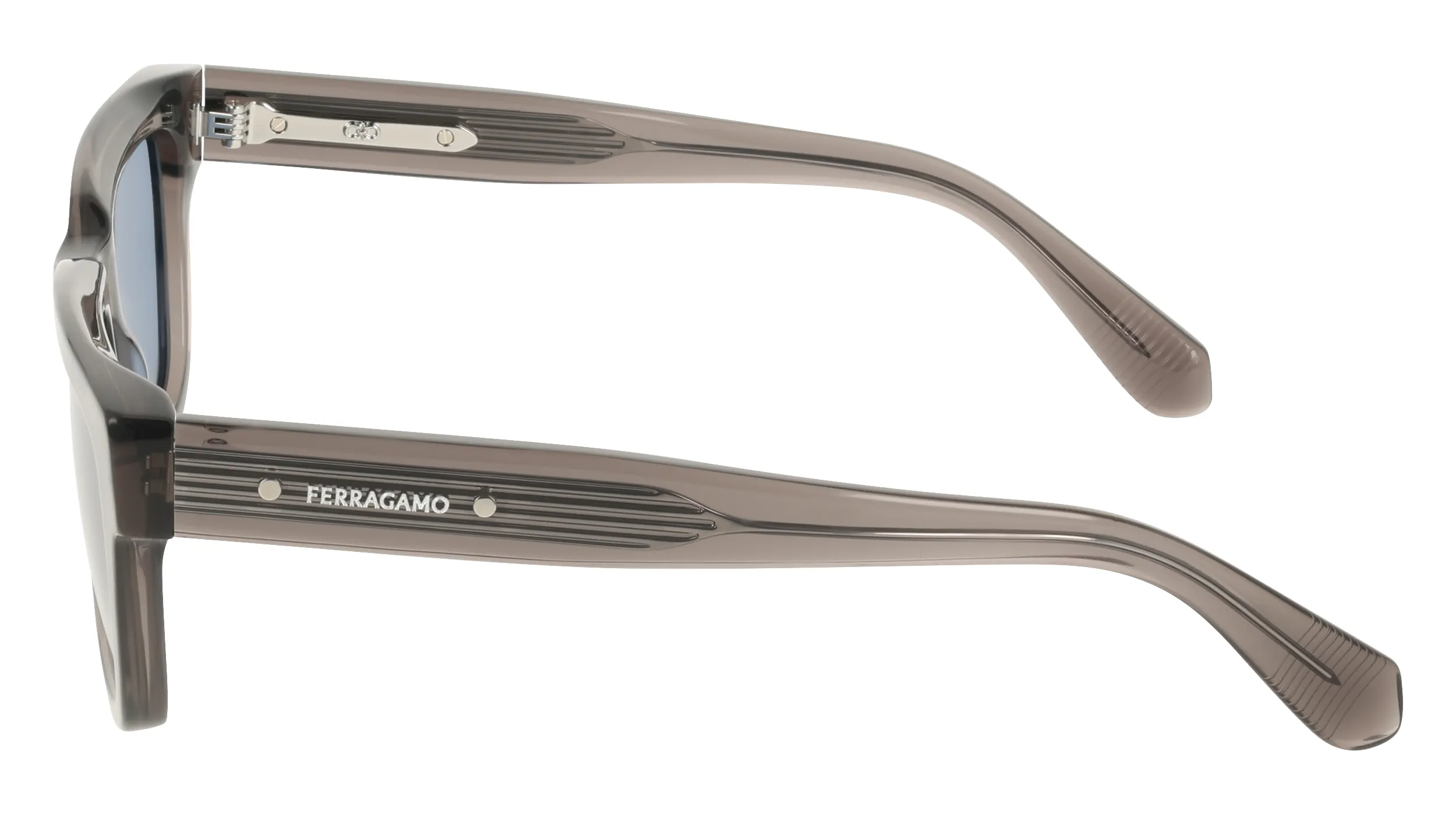 Ferragamo SF2145S 020 Occhiali da sole Acetato Grigio Blu Squadrata Normale - immagine 3