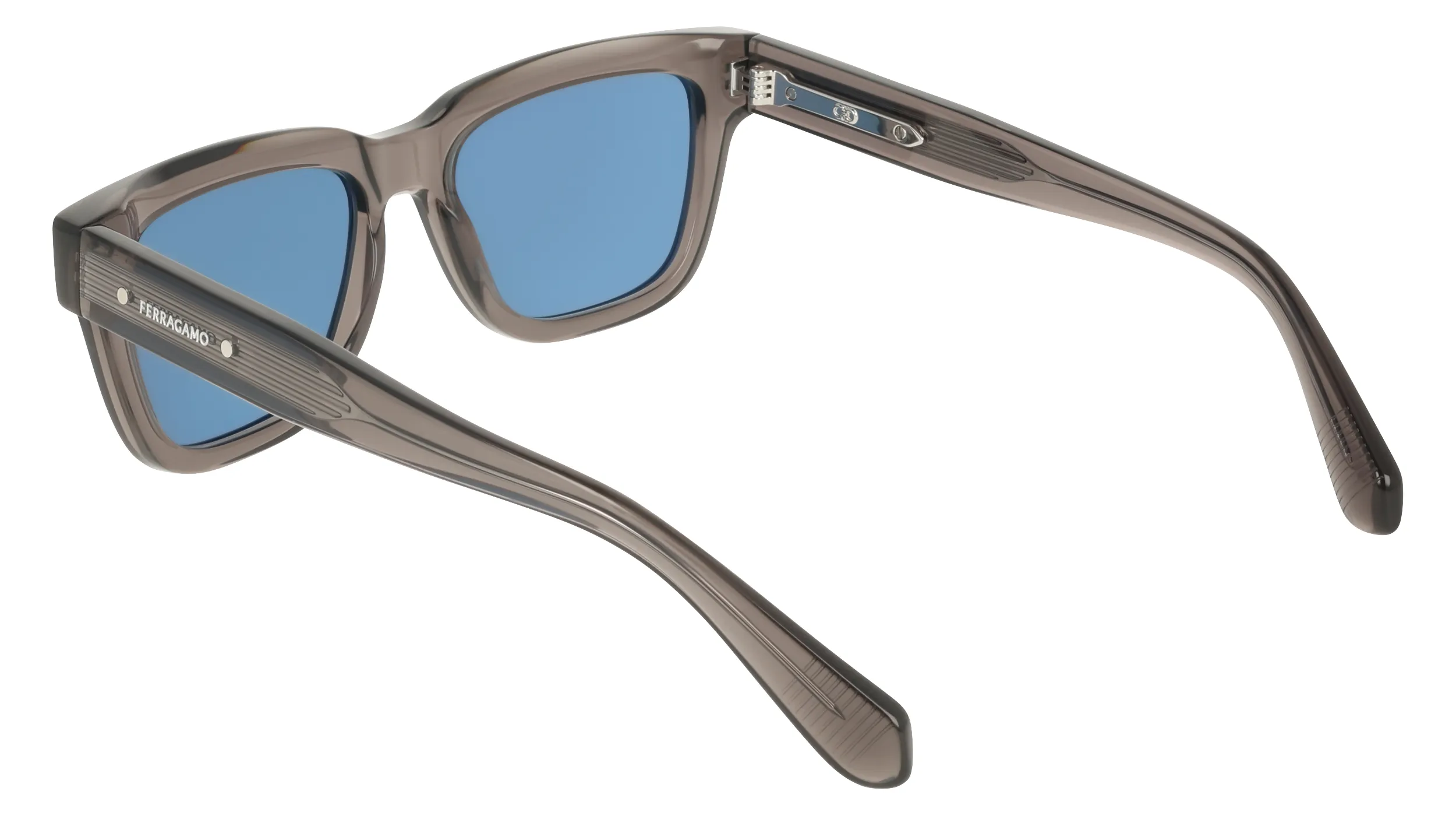 Ferragamo SF2145S 020 Occhiali da sole Acetato Grigio Blu Squadrata Normale - immagine 4