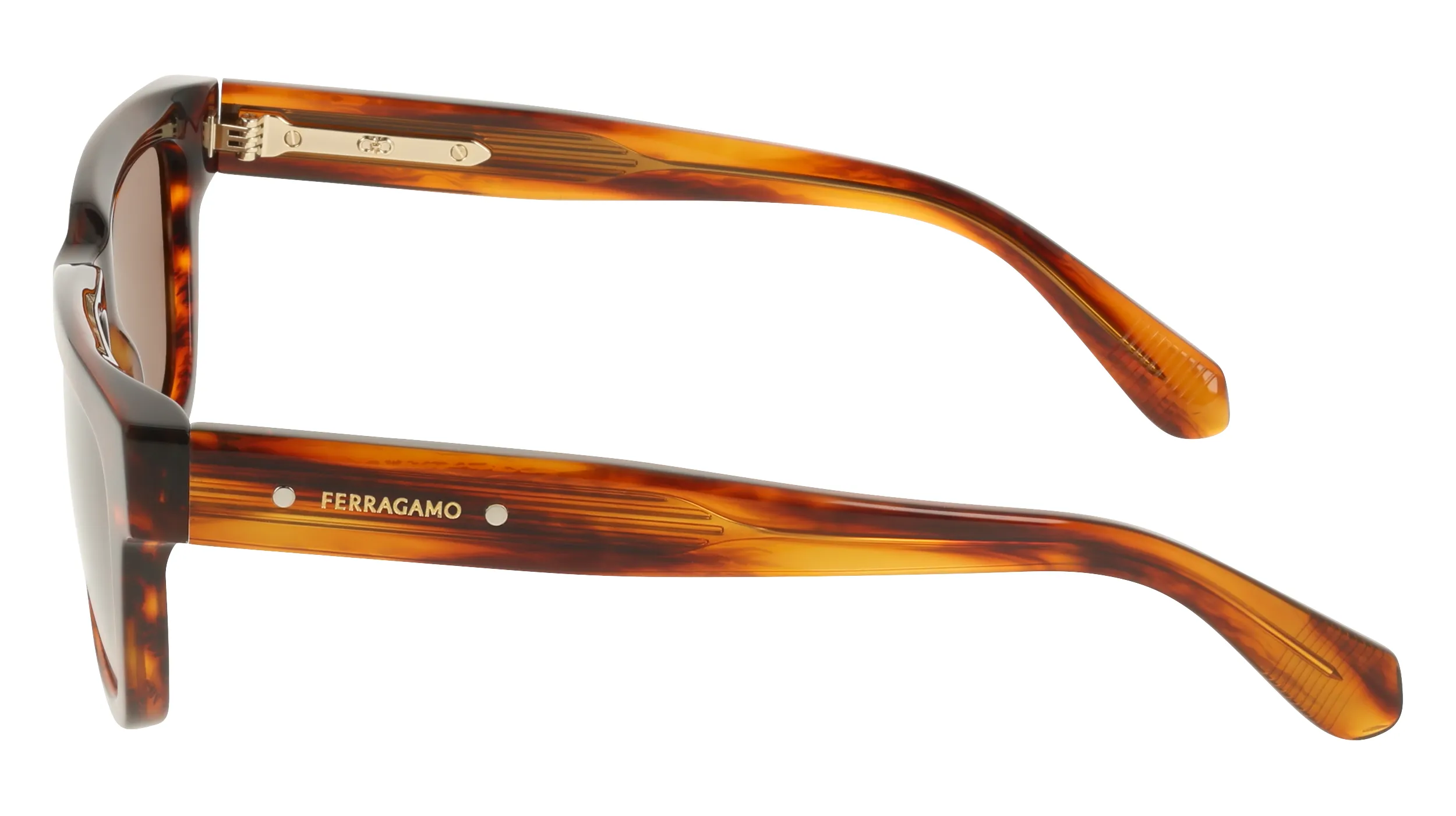 Ferragamo SF2145S 208 Occhiali da sole Acetato Marrone Marrone Squadrata Normale - immagine 3