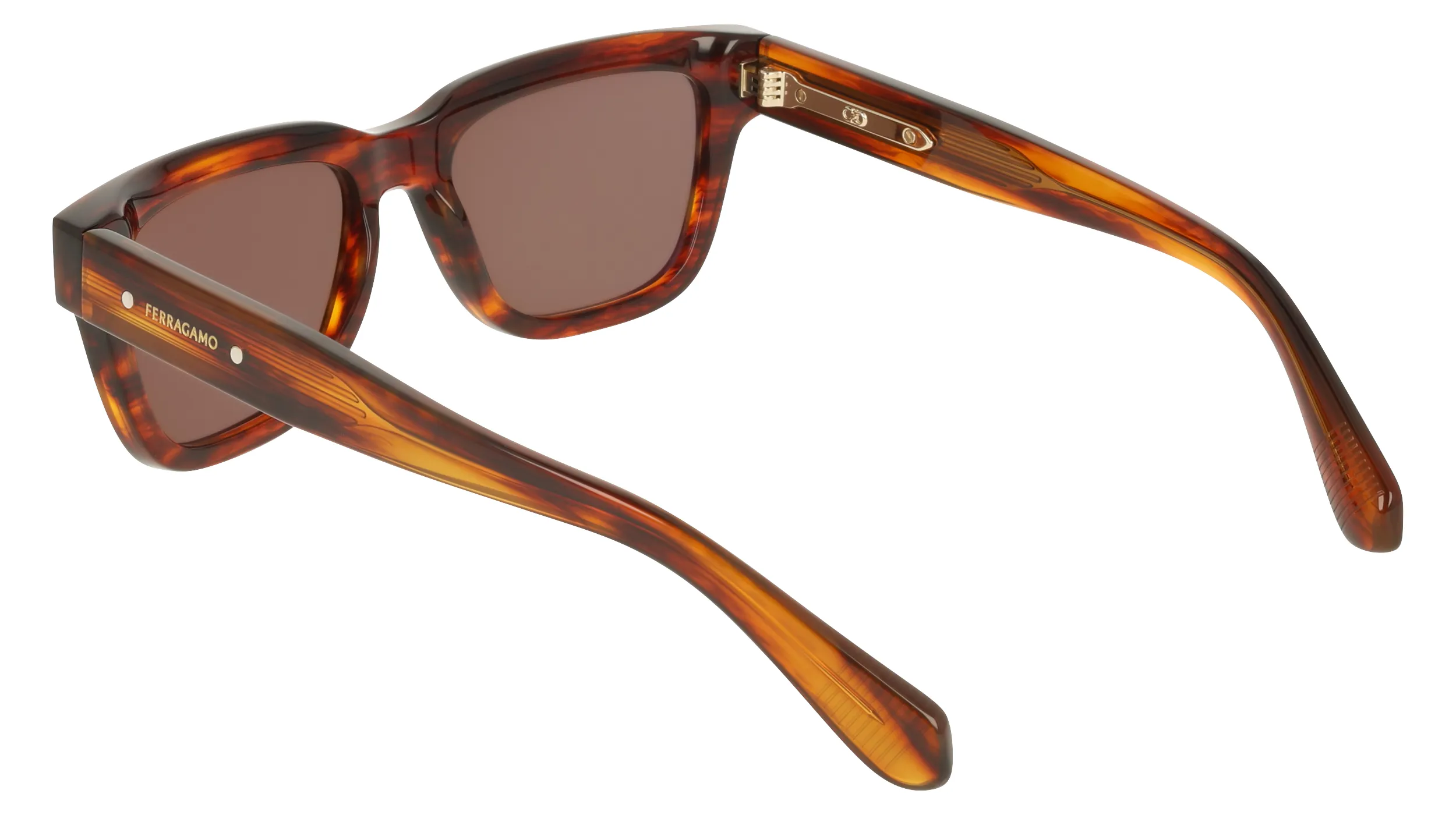 Ferragamo SF2145S 208 Occhiali da sole Acetato Marrone Marrone Squadrata Normale - immagine 4