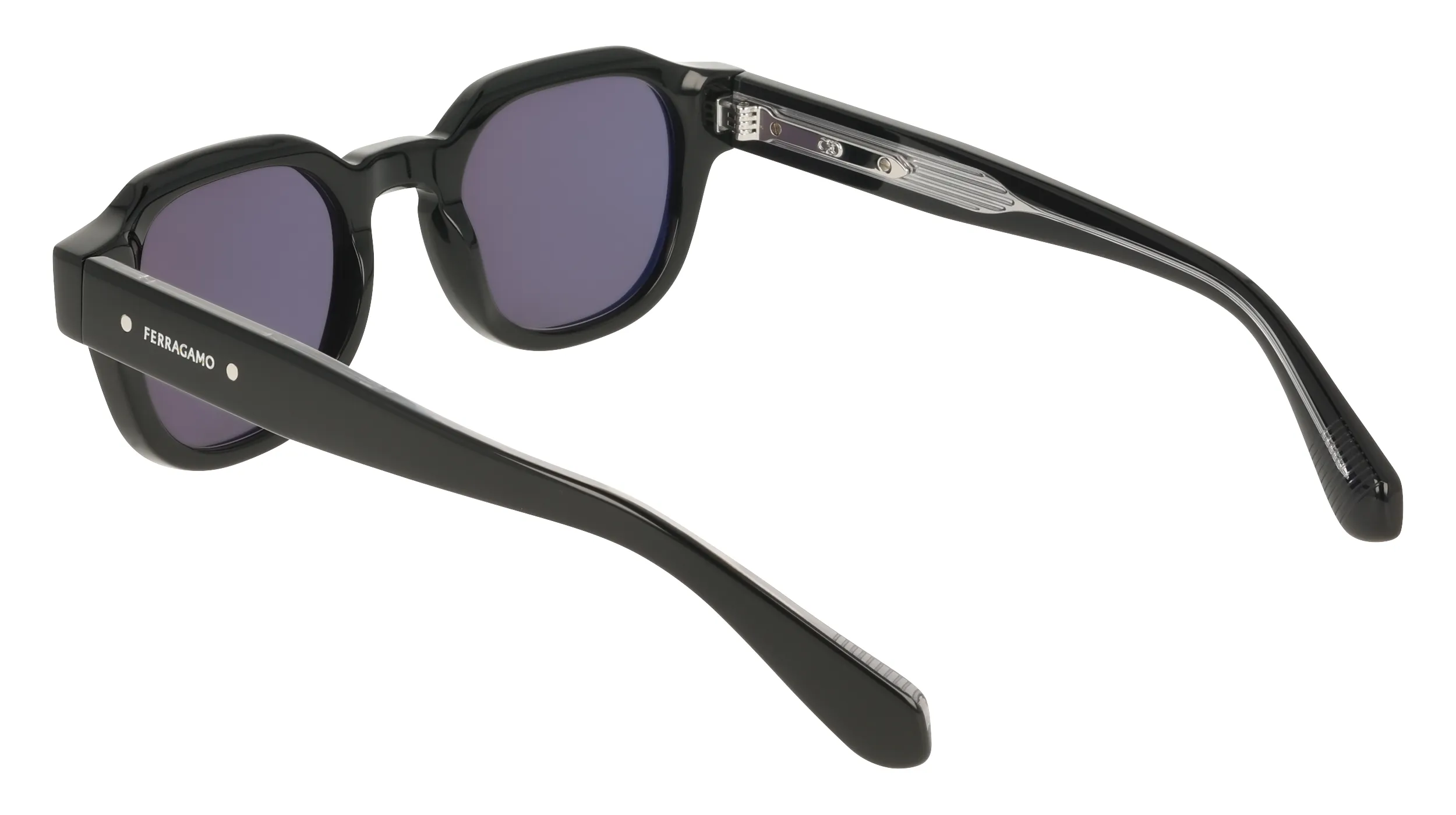 Ferragamo SF2146S 001 Occhiali da sole Acetato Nero Grigio Geometrica Normale - immagine 4